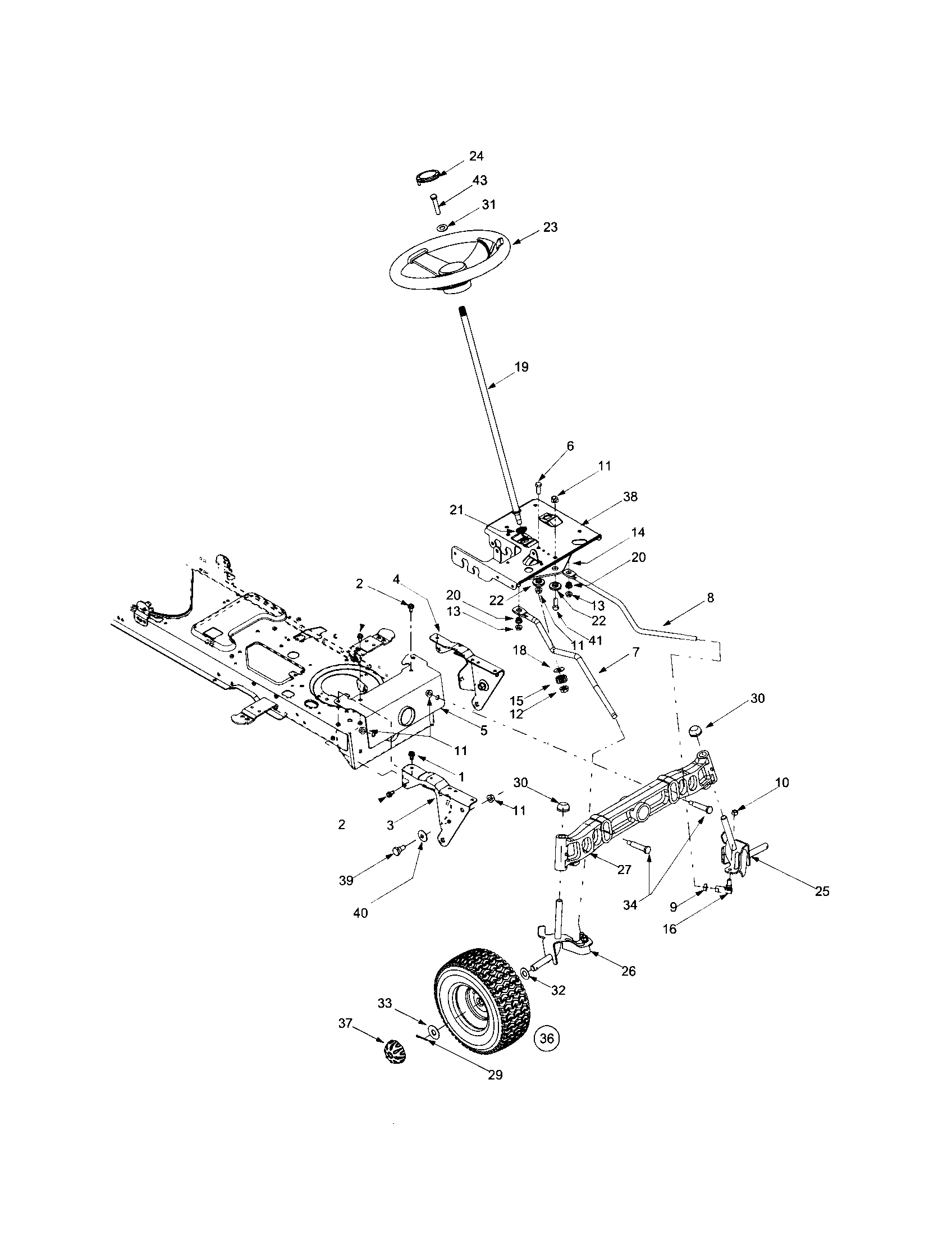 Troybilt 14AZ809K766 steering diagram