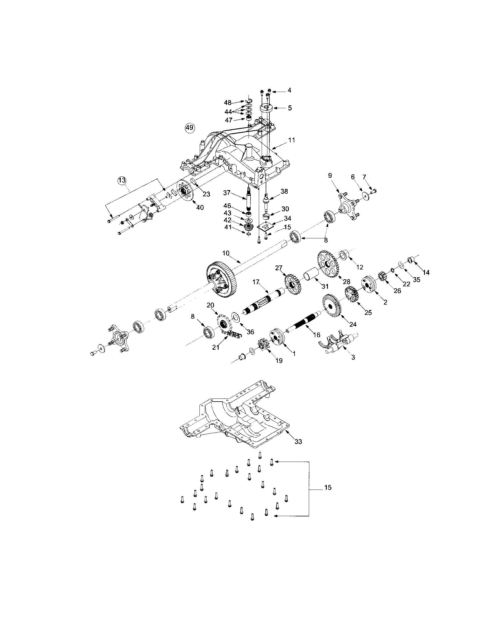 Troybilt 14AZ809K766 transmission diagram