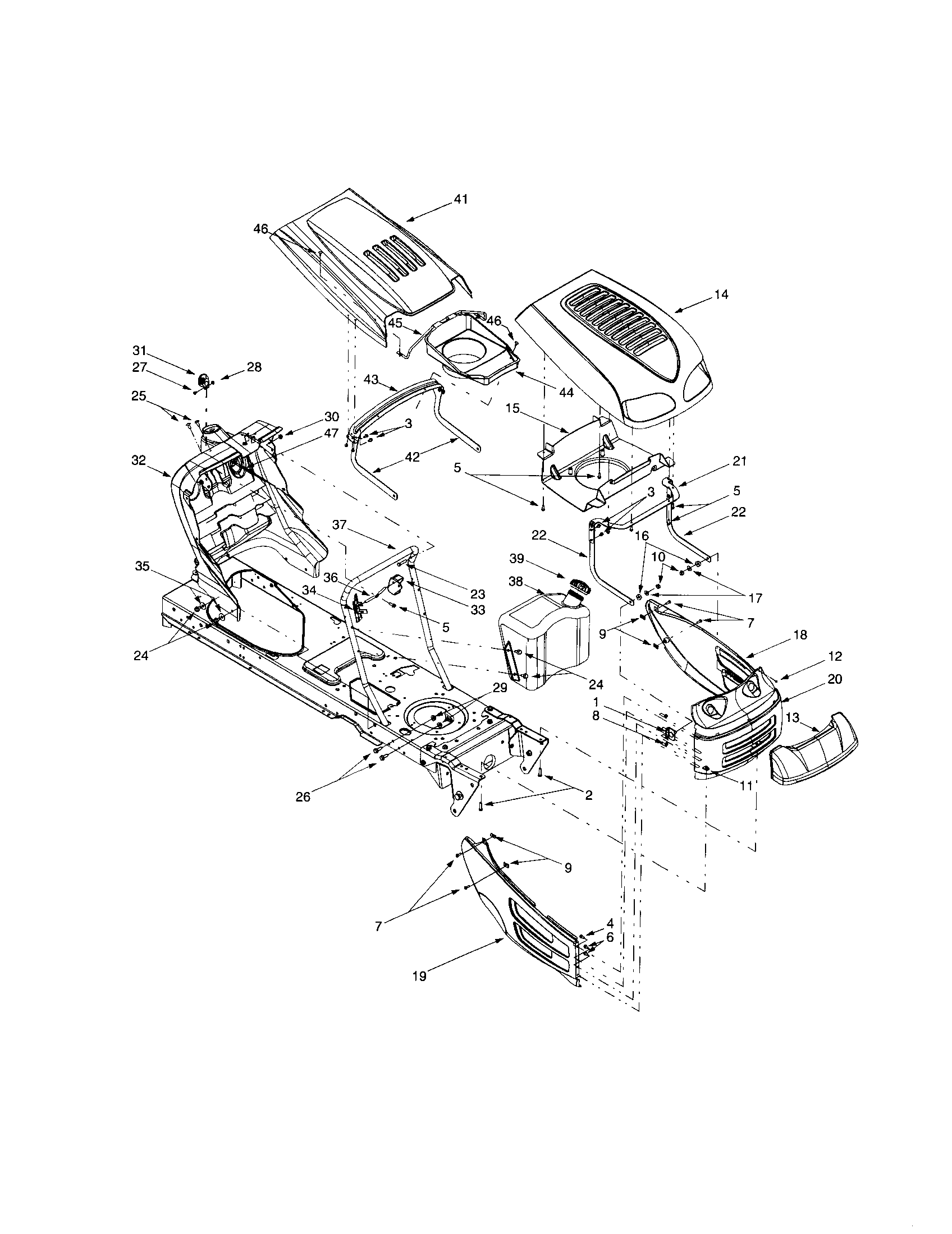 MTD 13AI608H062 tractor body diagram