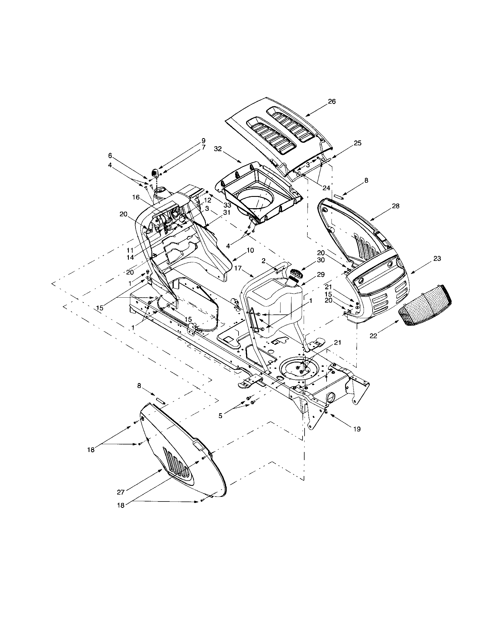 MTD 13AI608H062 tractor body diagram