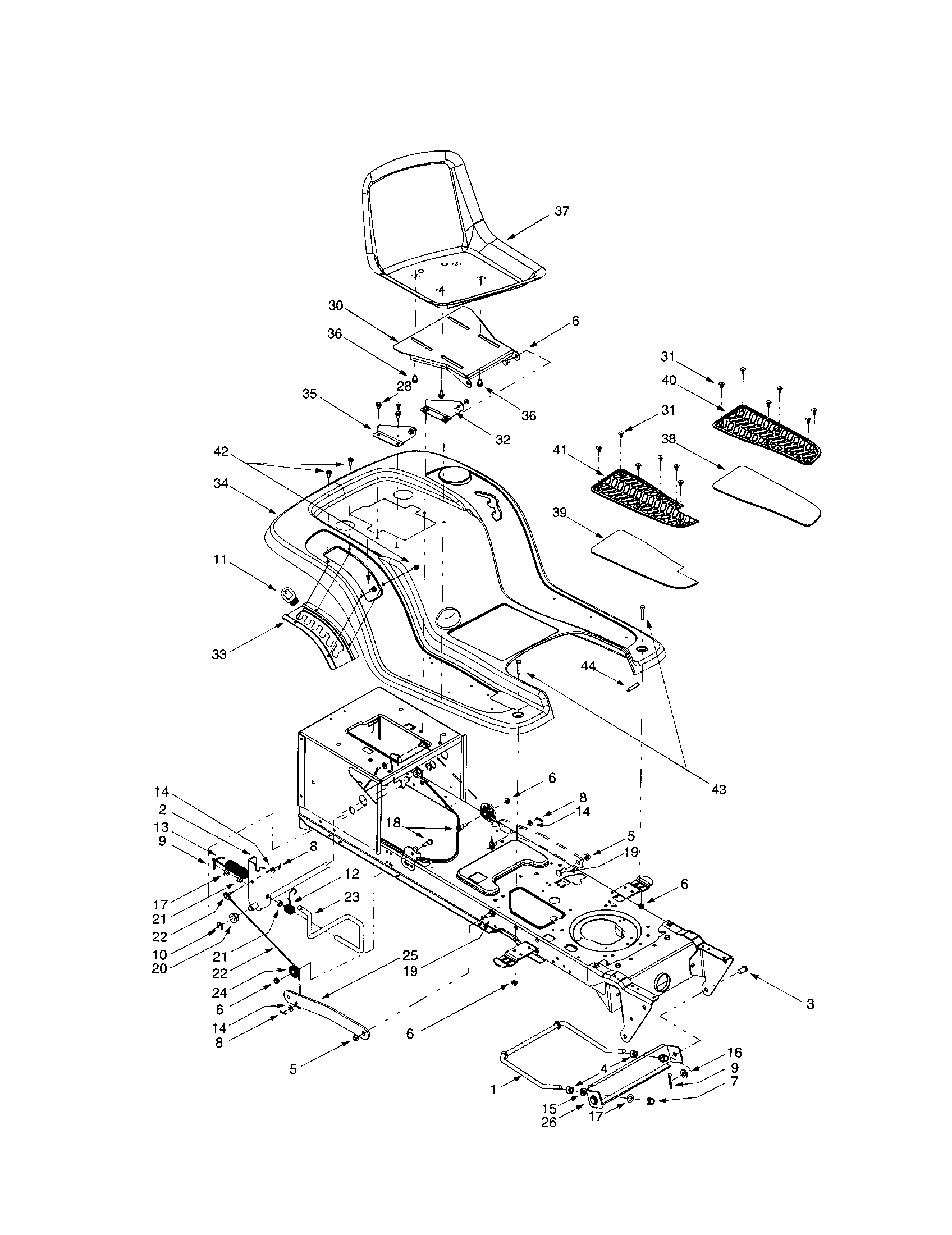 MTD 13AI608H062 lift assembly diagram