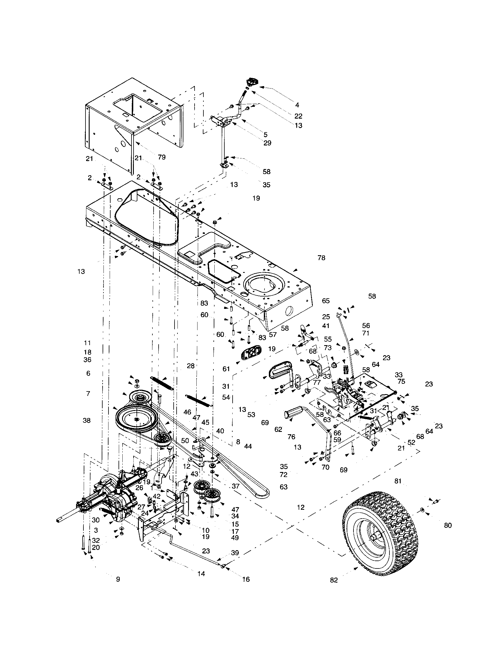 MTD 13AI608H062 drive system diagram