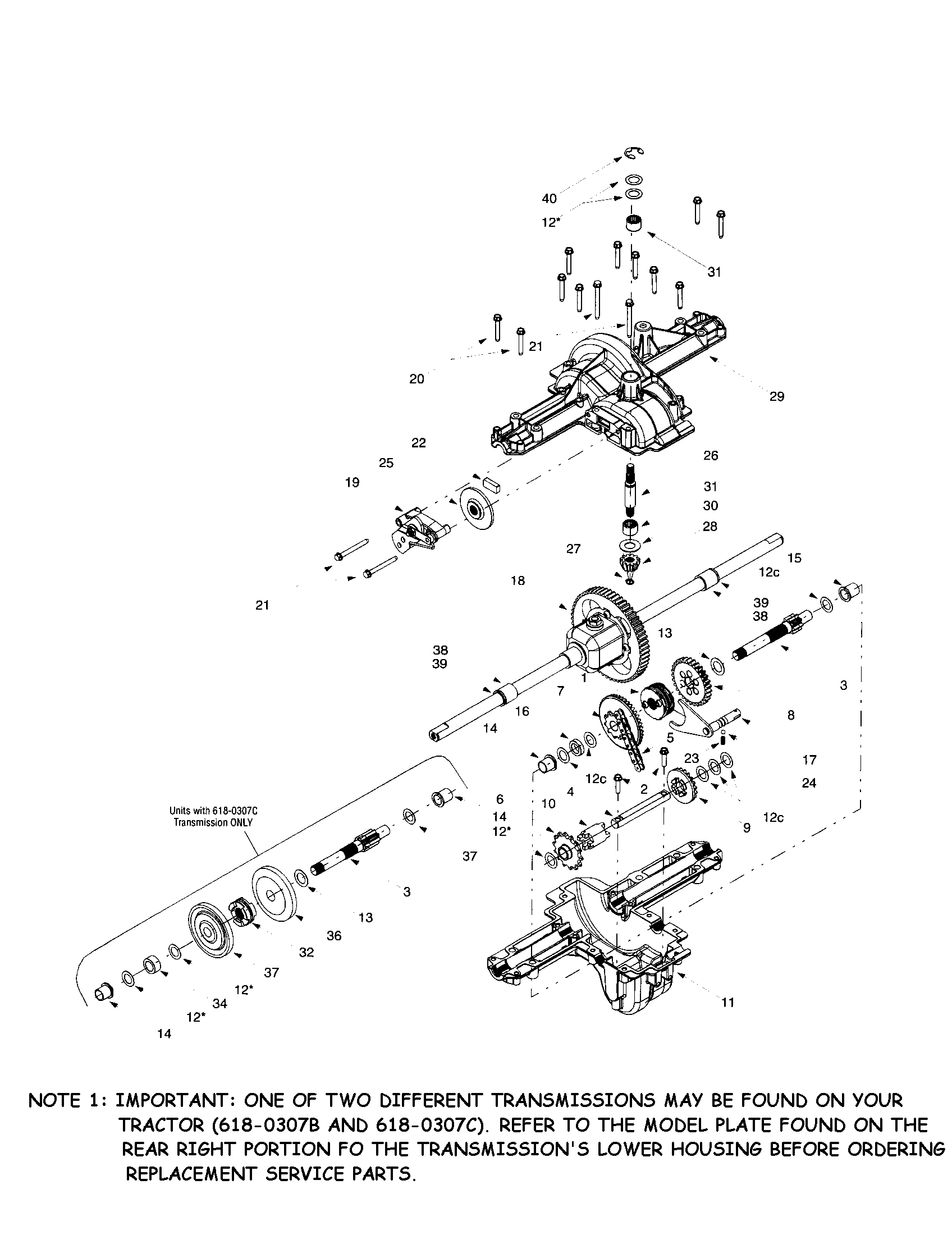 MTD 13AI608H062 single speed transmission diagram