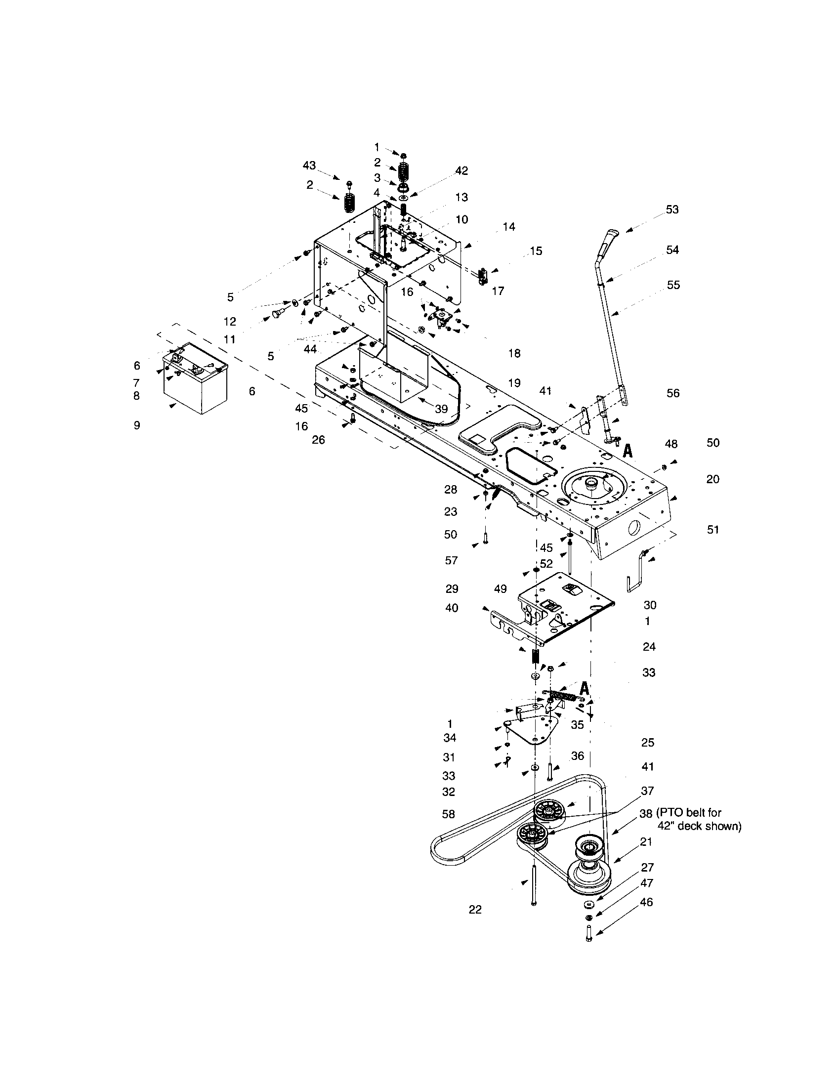 MTD 13AI608H062 power take-off system diagram