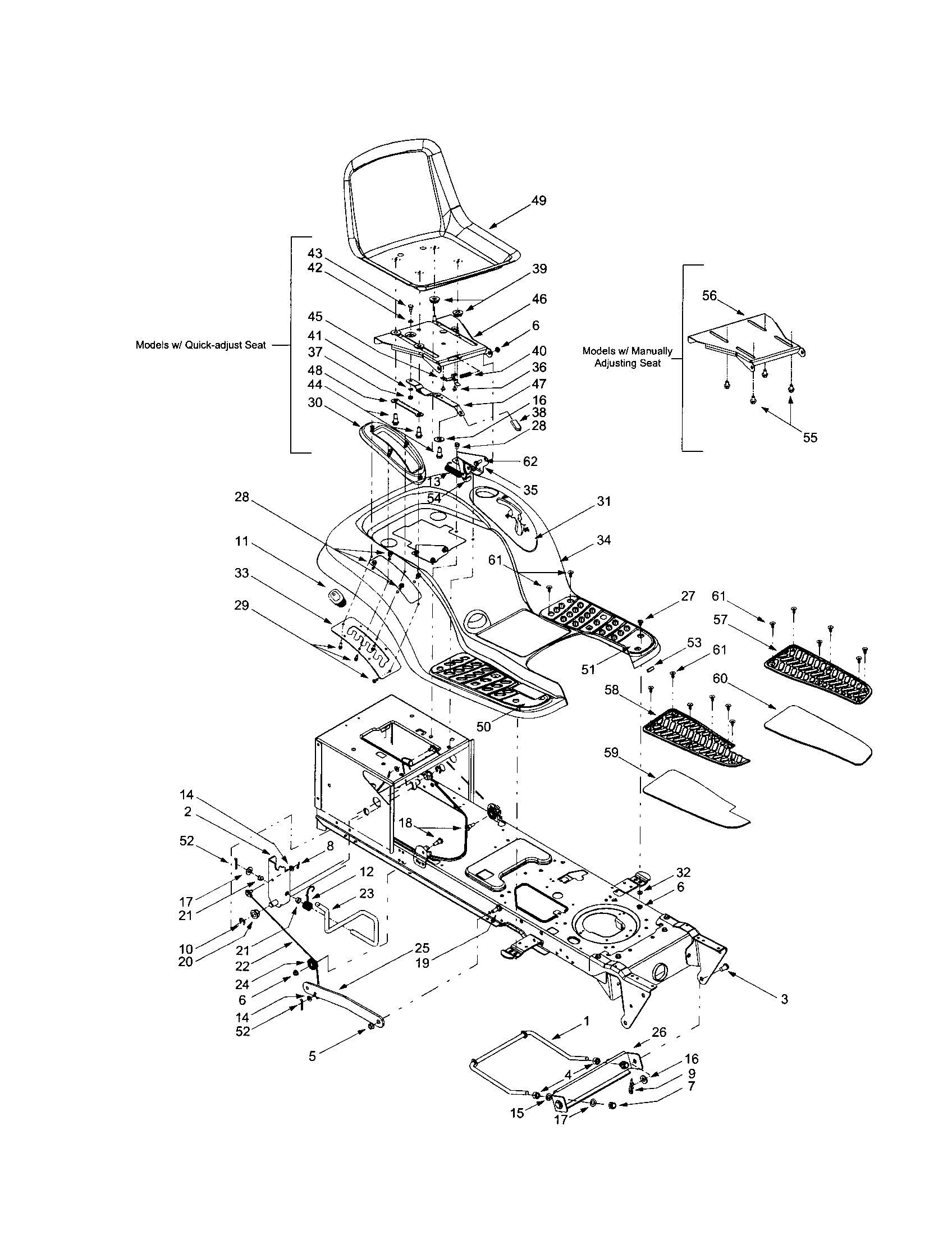 MTD 609 seat diagram