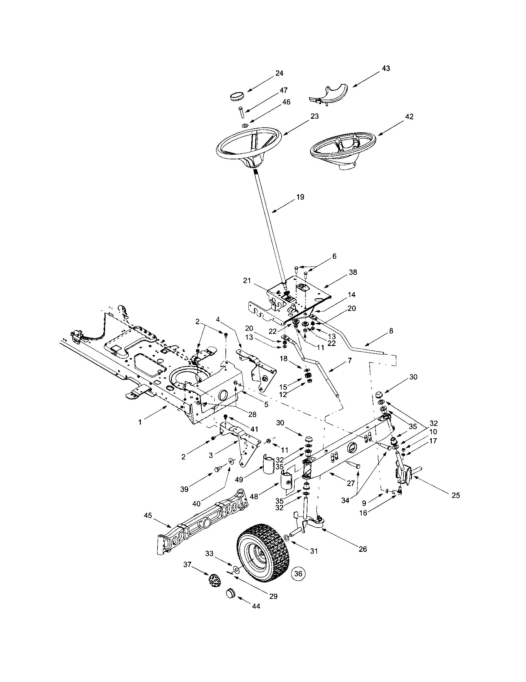 MTD 609 steering diagram