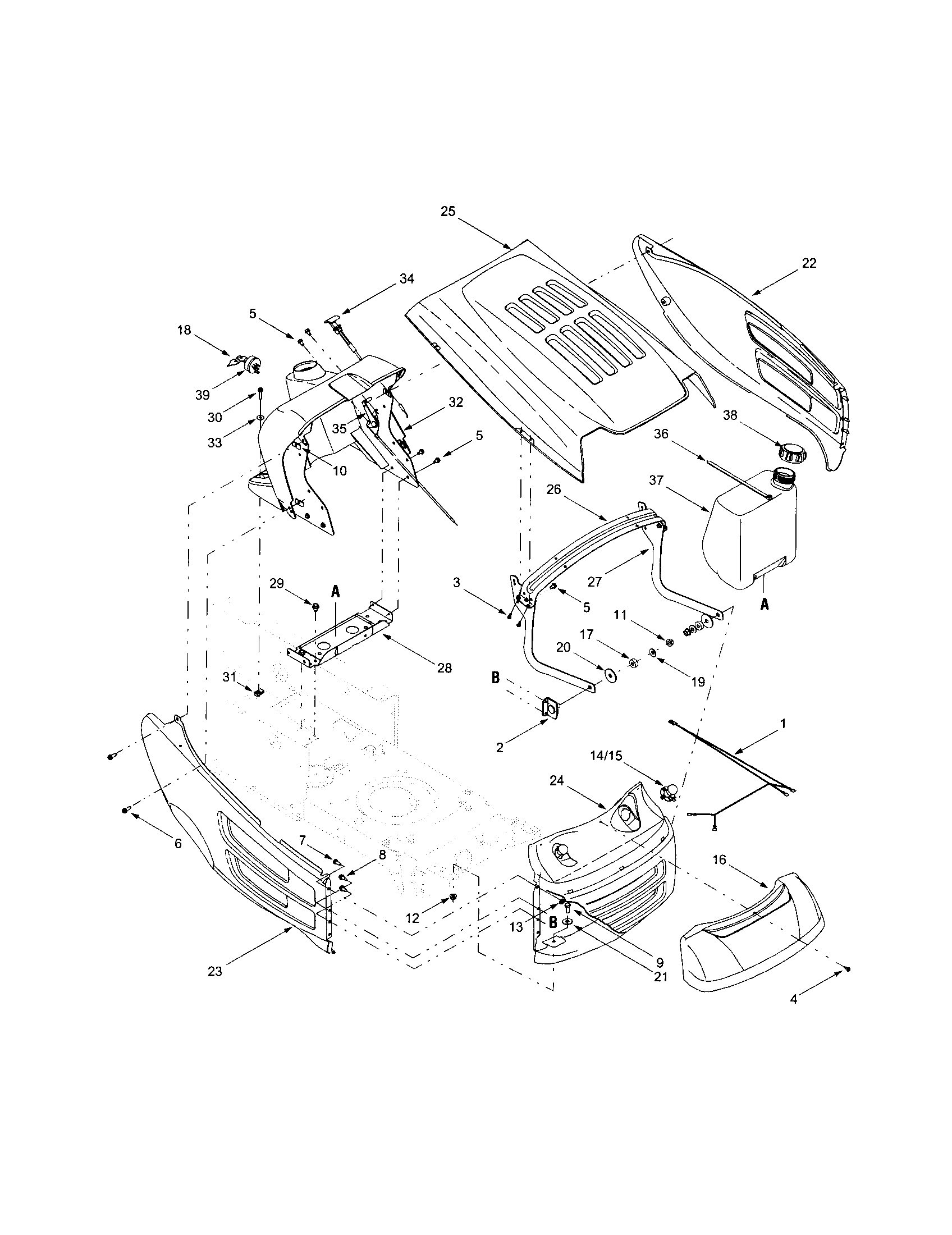 MTD 683 hood 668/688 diagram