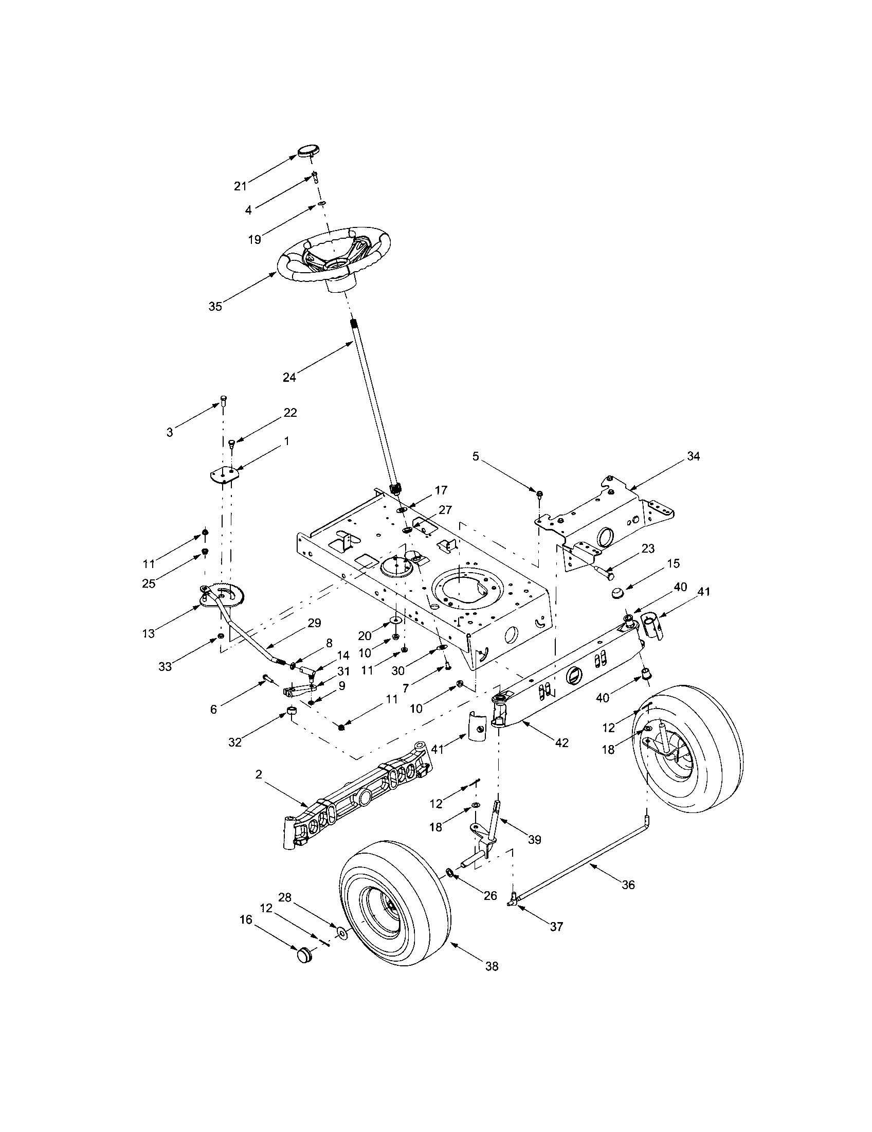 Troybilt J689 steering diagram