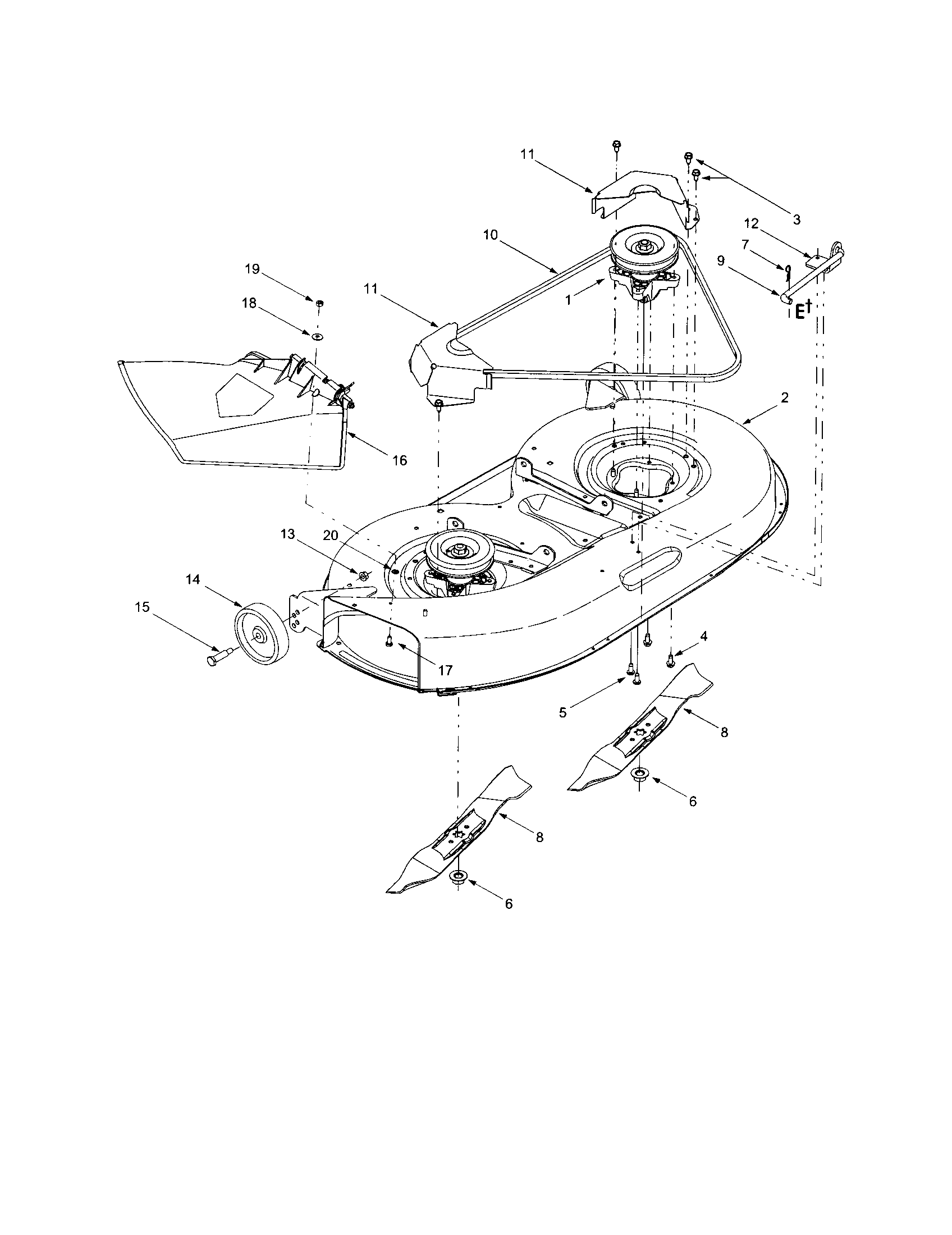 Troybilt J689 spindle assembly diagram