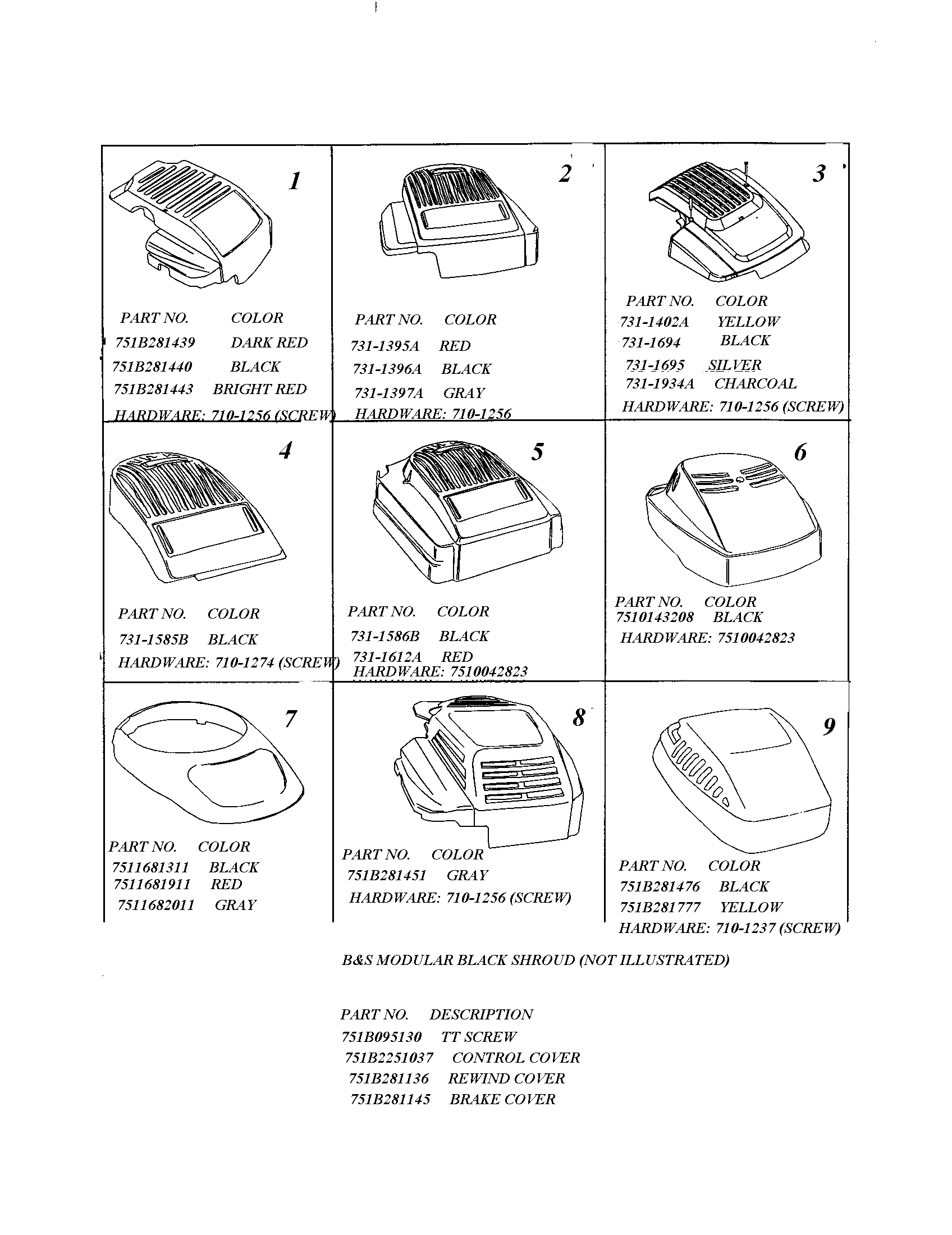 MTD 12A-446T163 shroud chart diagram
