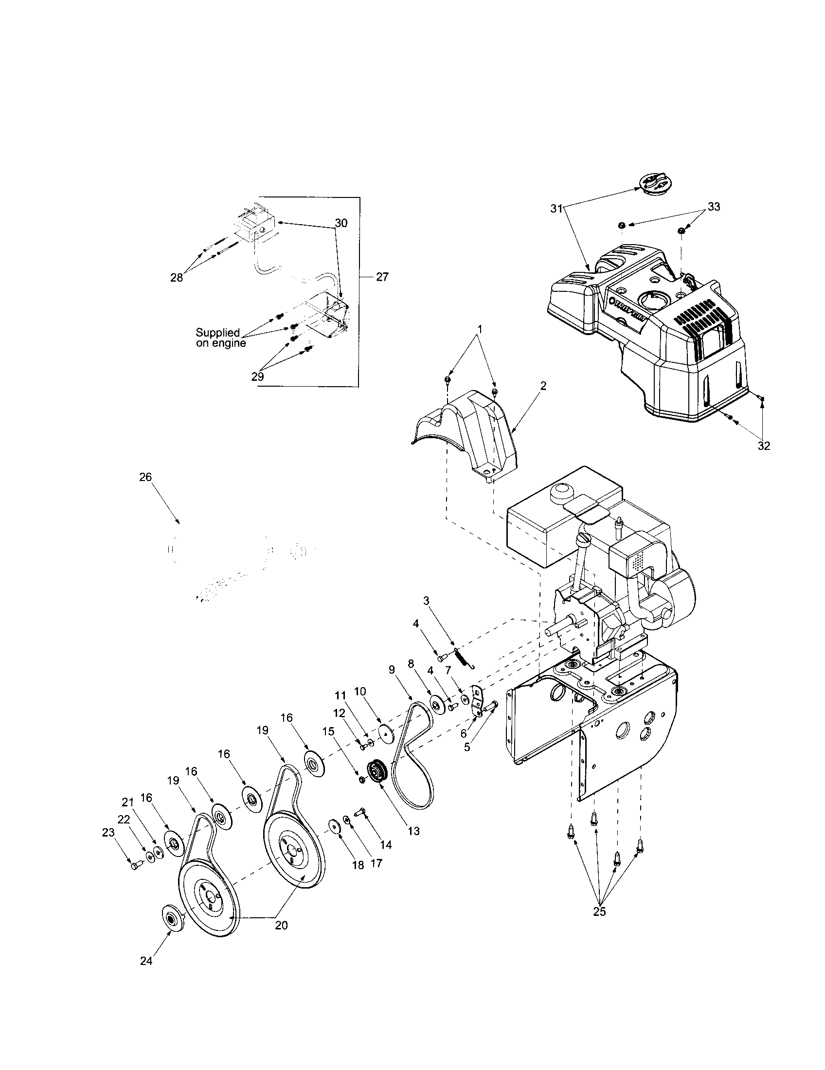 Troybilt 31AH7T74101 engine shroud assembly diagram