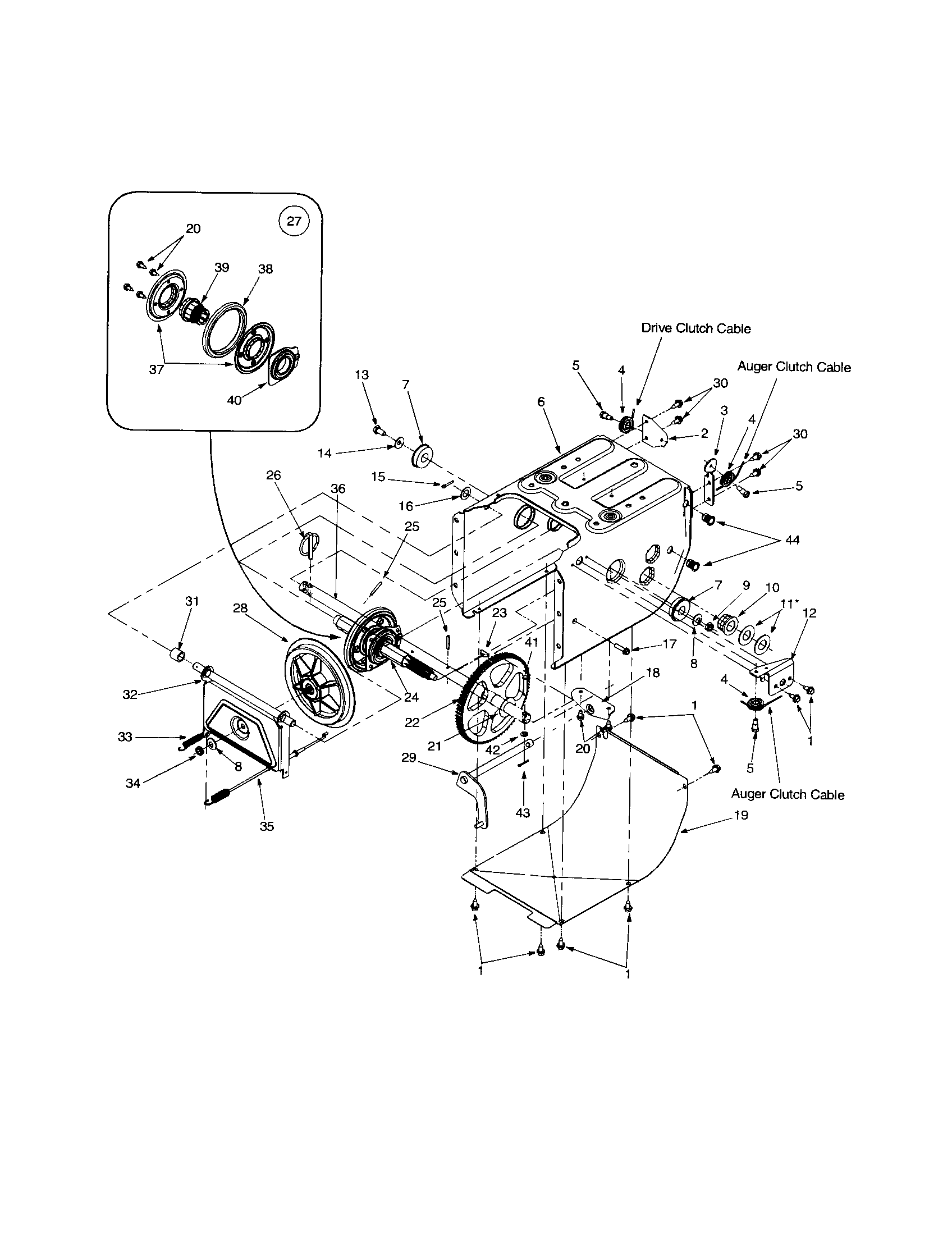 MTD E640F frame assembly diagram