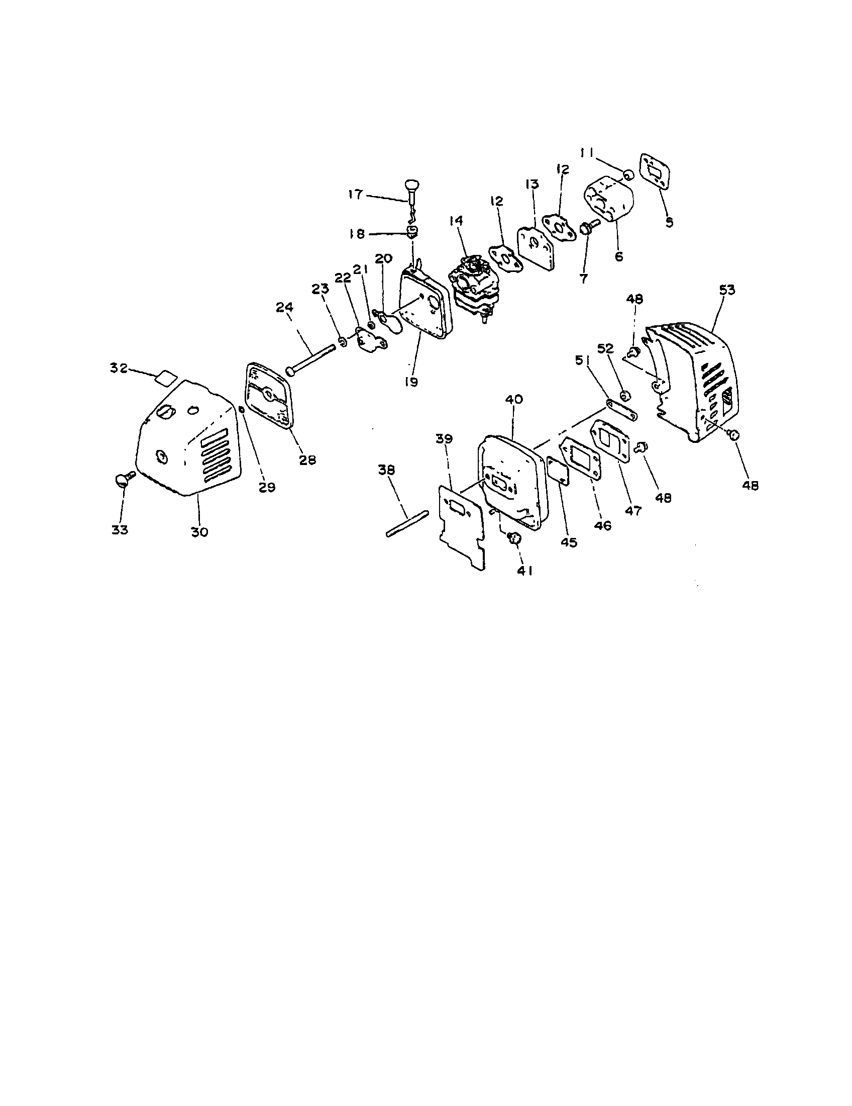Echo SRM-2000 air cleaner cover/air filter diagram