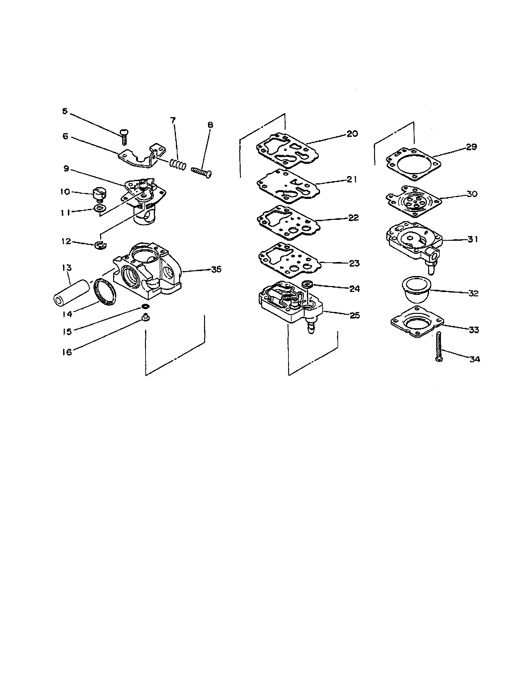 Echo SRM-2000 carburetor assembly diagram