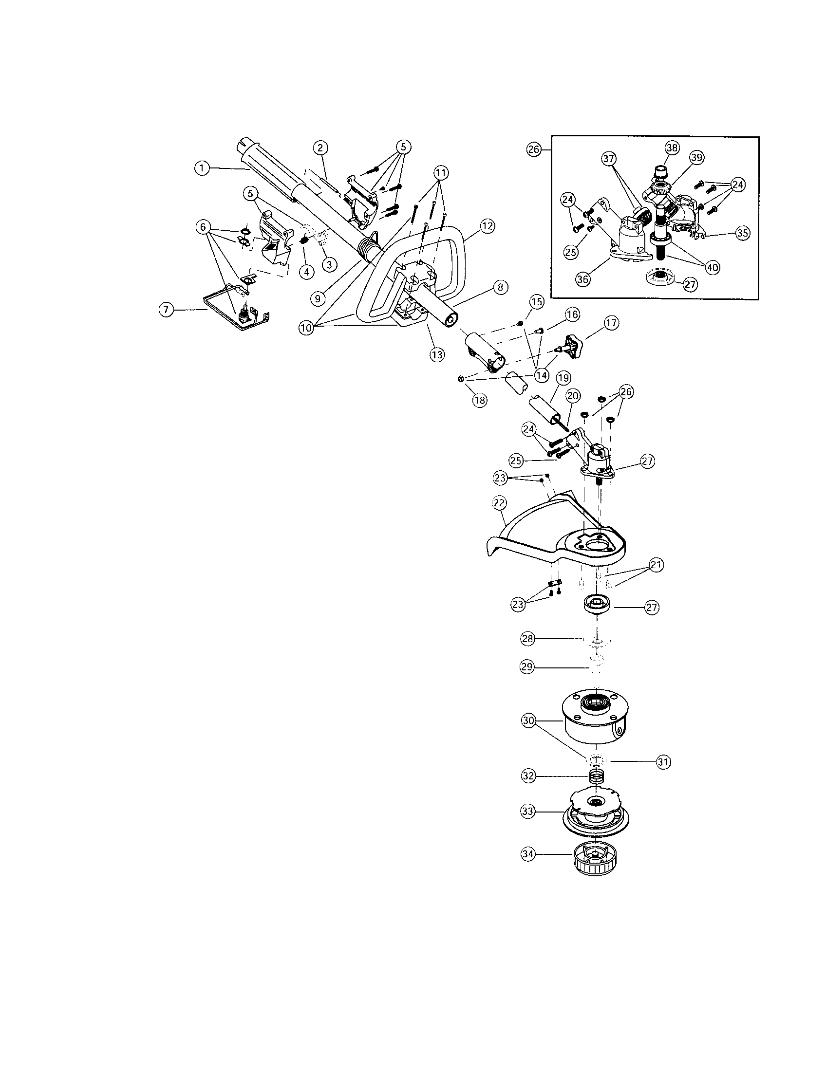 Ryobi 41AD179A034 boom and trimmer diagram