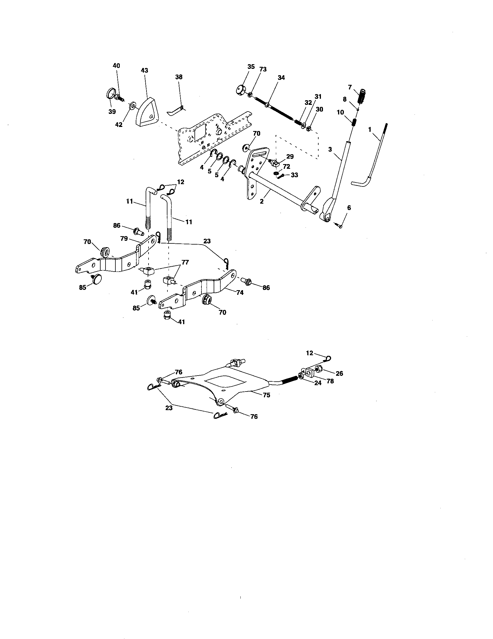 Craftsman 917276101 lift assembly diagram
