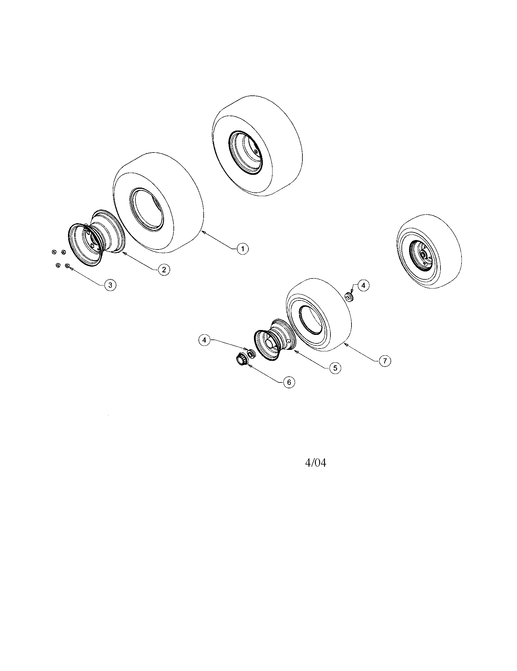 Cub Cadet 1525 wheels diagram