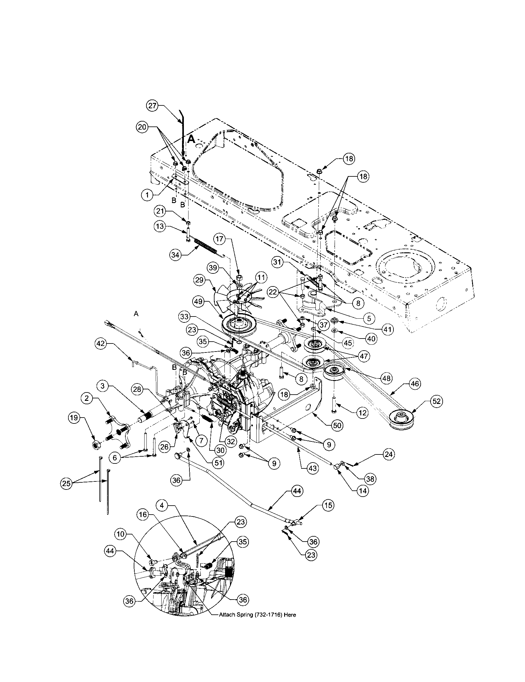 Cub Cadet 1525 drive system diagram