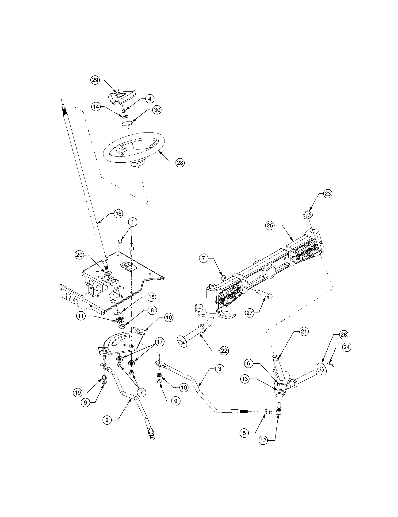 Cub Cadet 1525 steering diagram