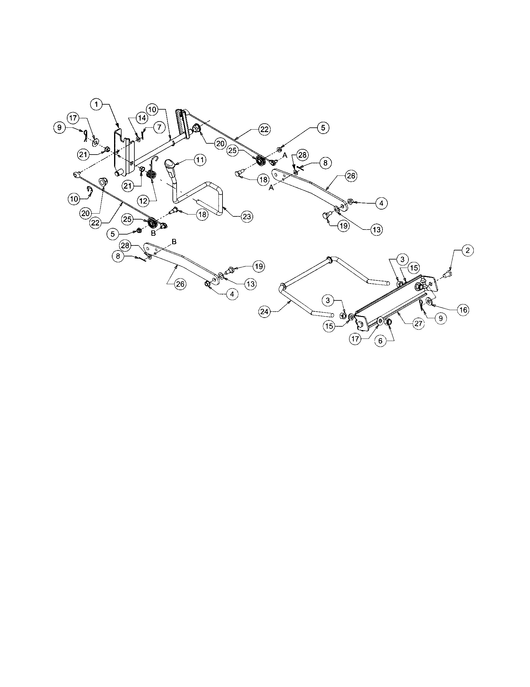 Cub Cadet 1525 lift assembly diagram