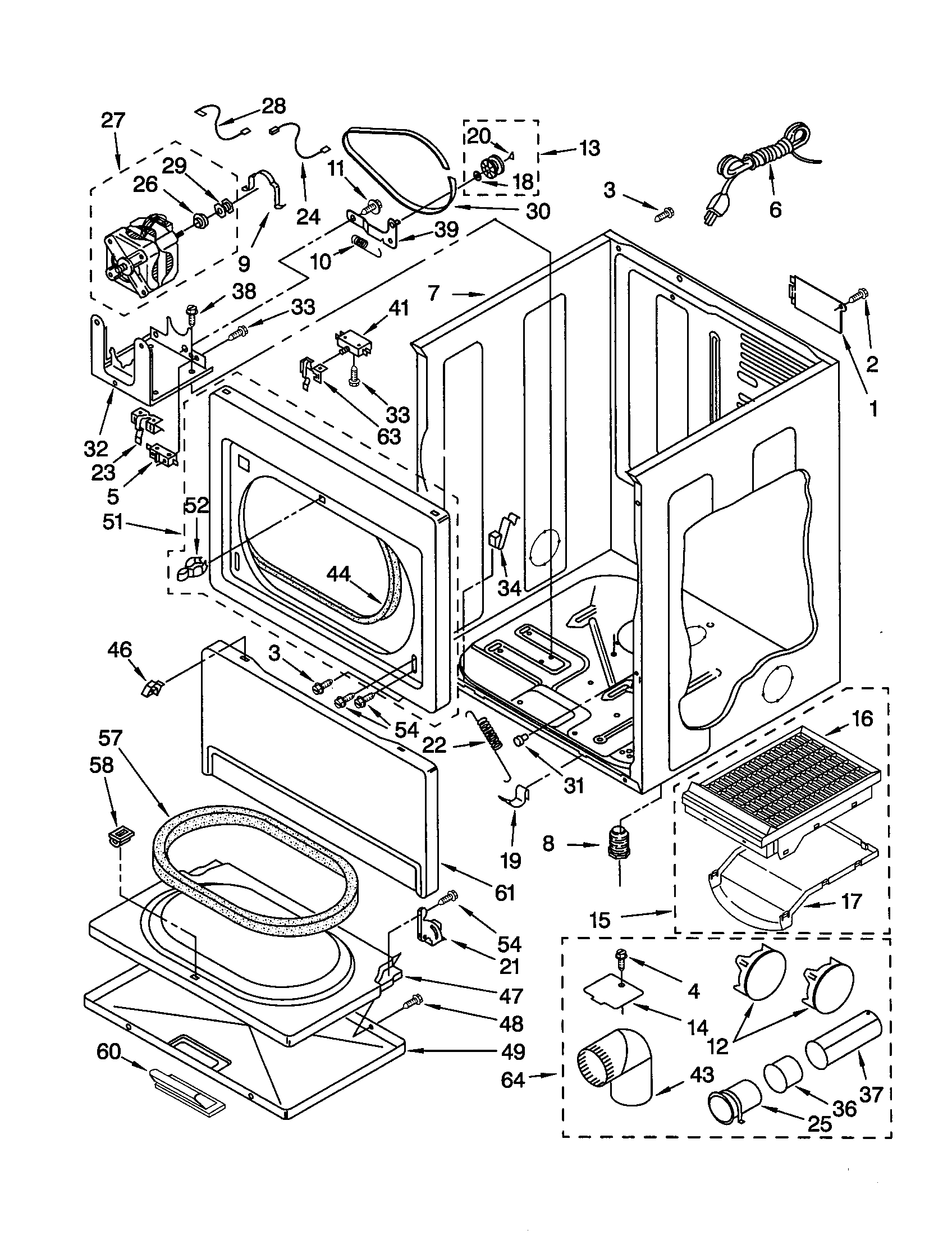 Kenmore 11072032100 cabinet diagram