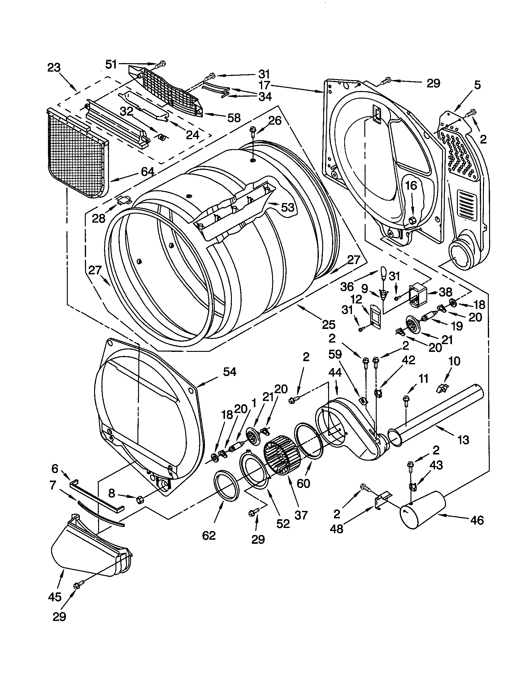 Kenmore 11072032100 bulkhead diagram