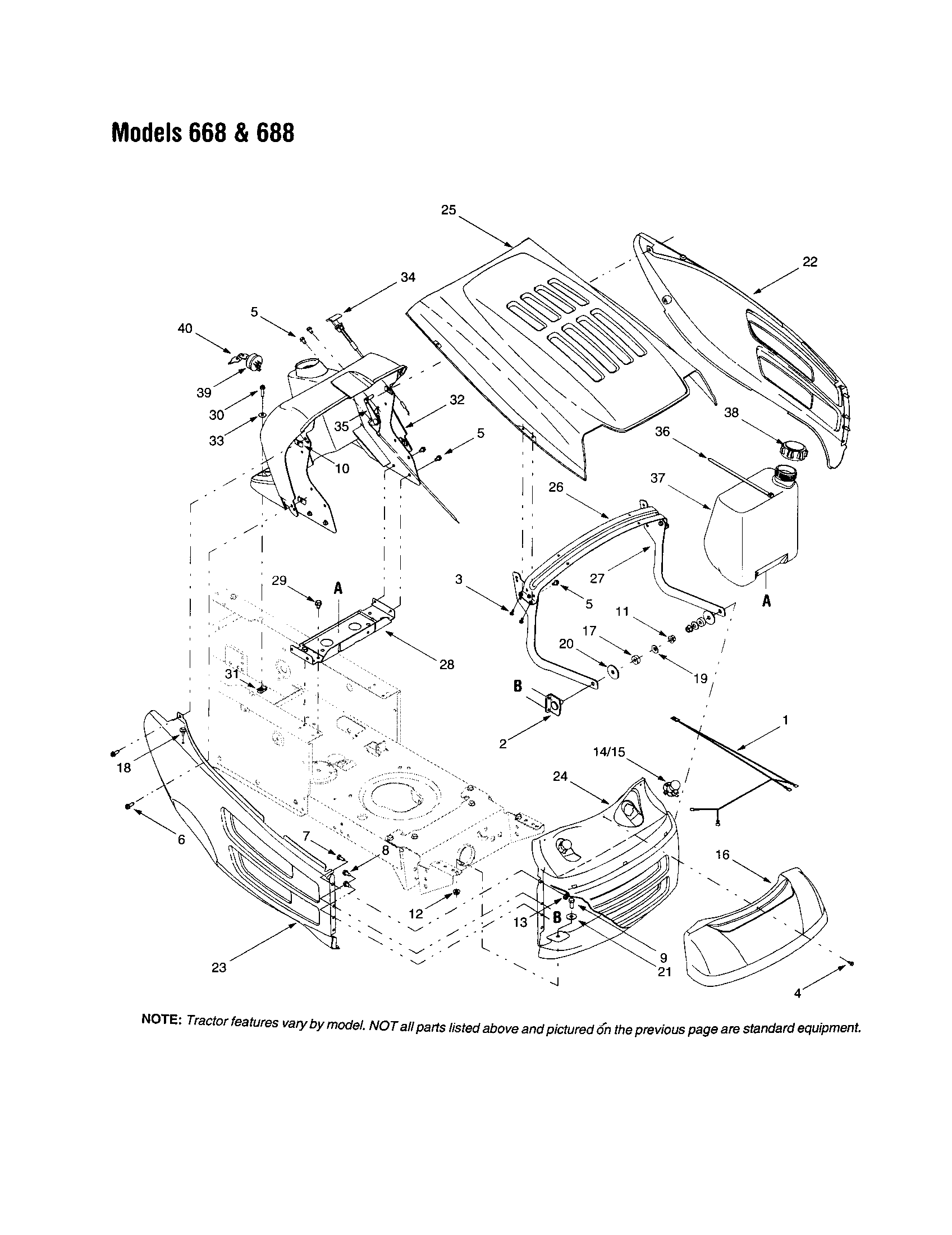 MTD 13AG683G163 grille assembly - 668,688 diagram