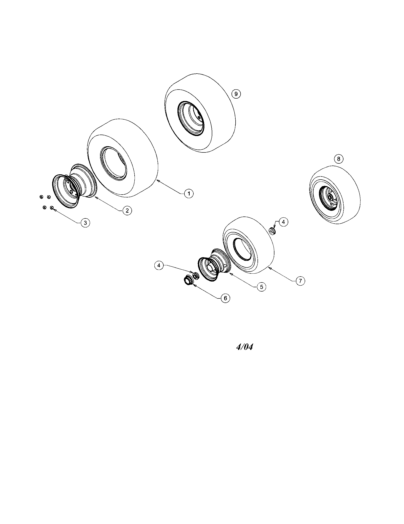 Cub Cadet LT1022 wheels diagram