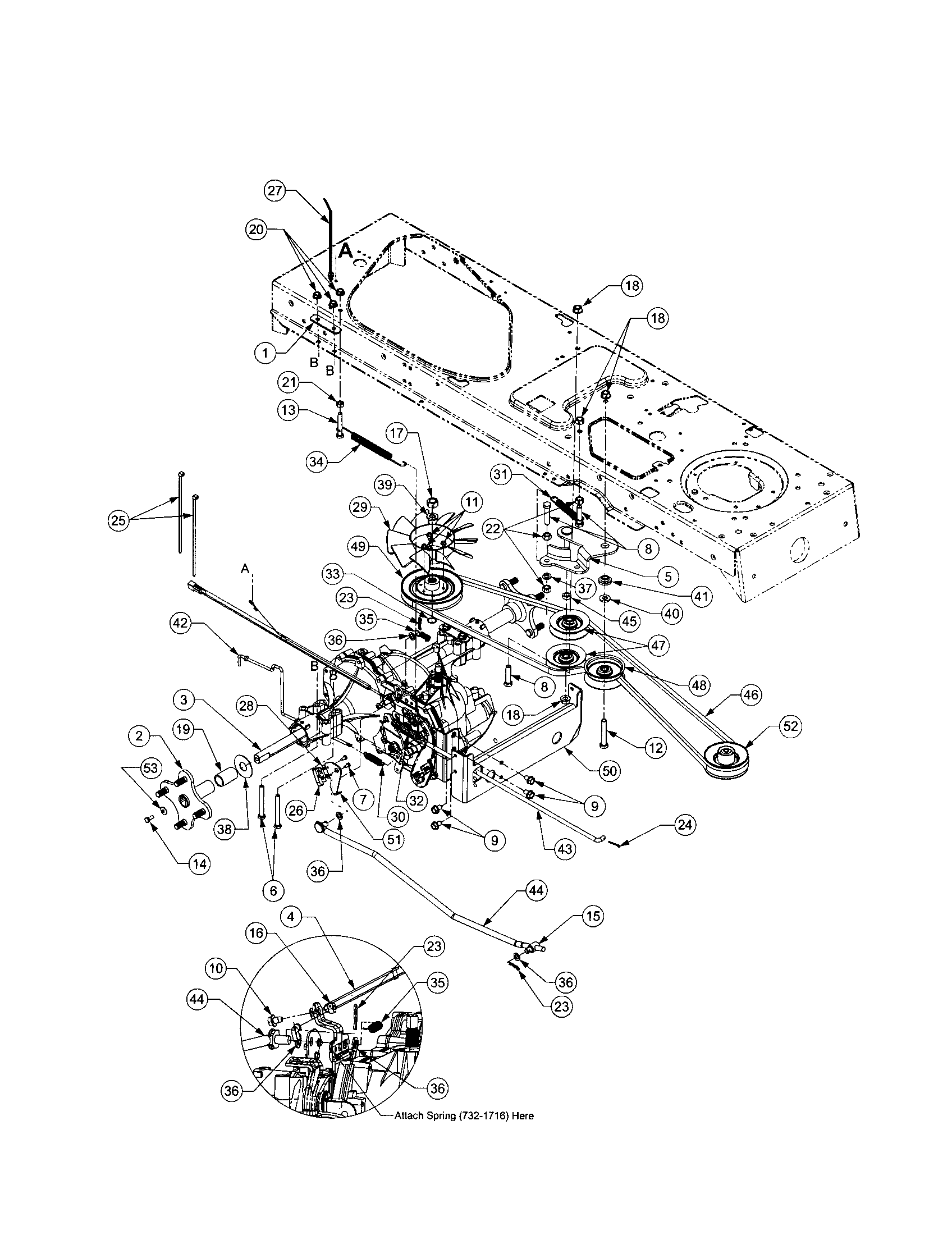 Cub Cadet LT1022 drive system diagram