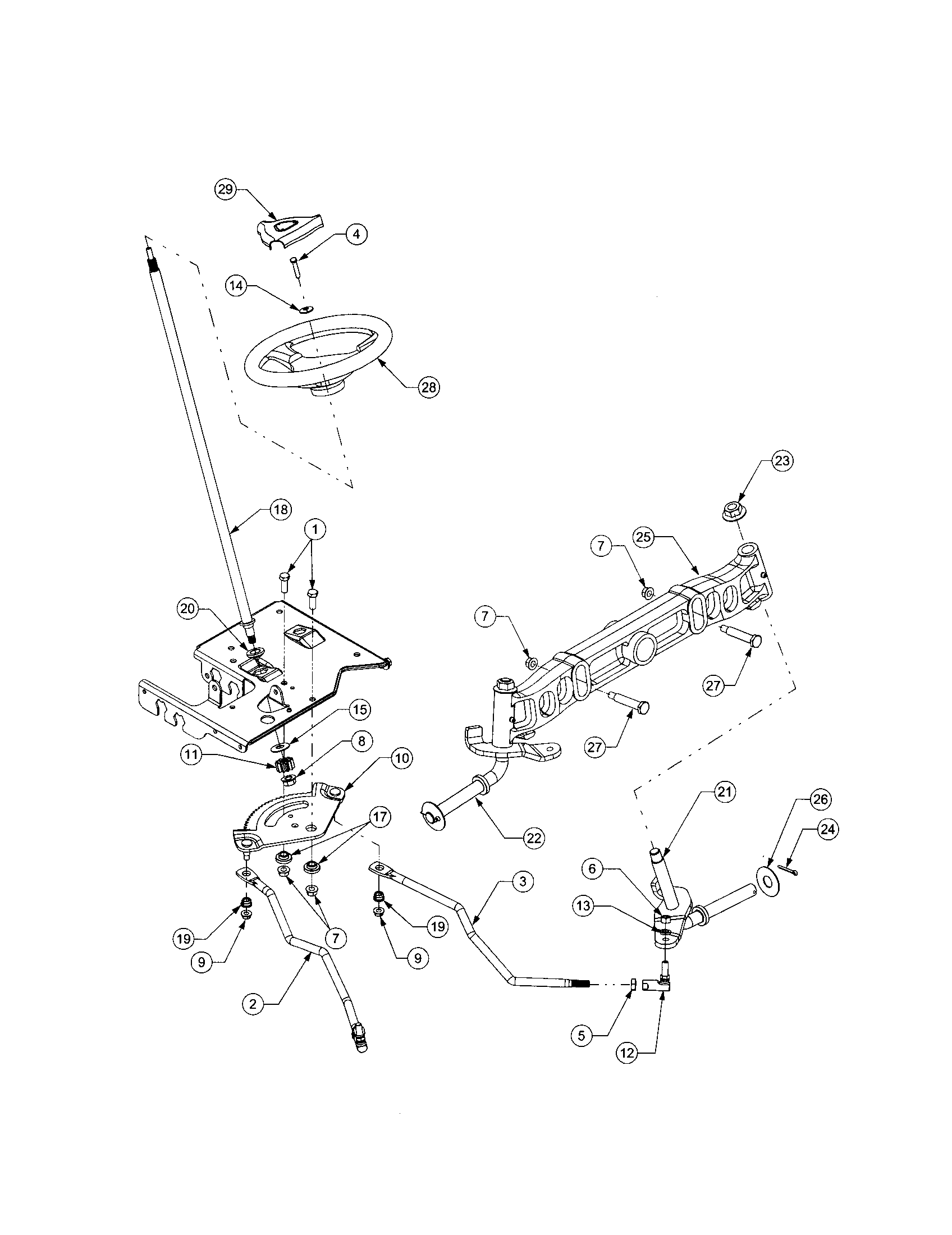 Cub Cadet LT1022 steering diagram