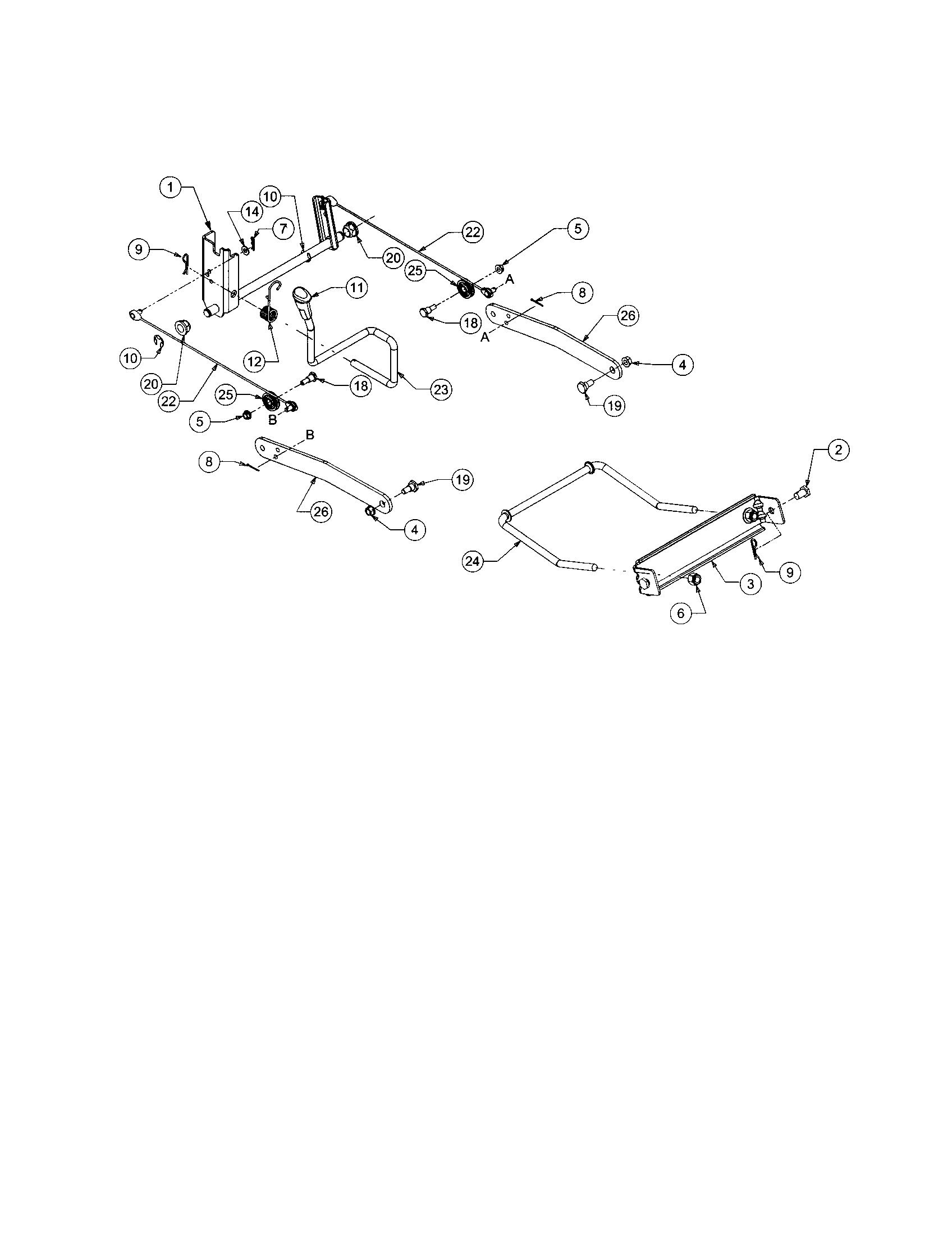 Cub Cadet LT1022 lift assembly diagram