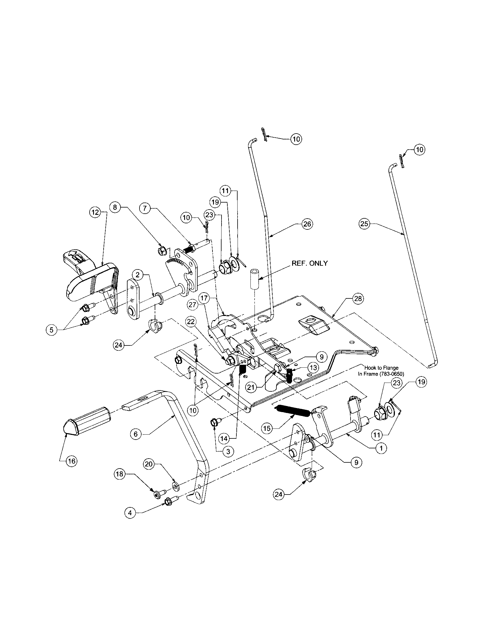 Cub Cadet LT1022 pedal assembly diagram
