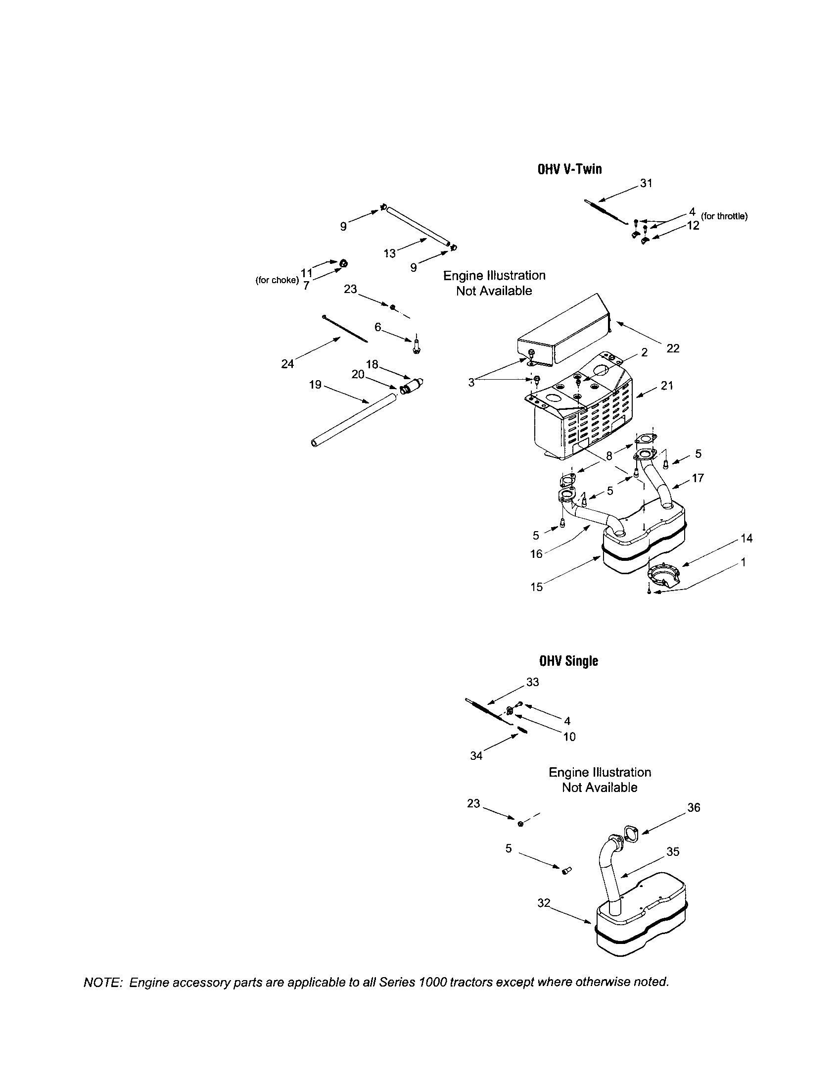 Cub Cadet LT1022 engine accessories diagram