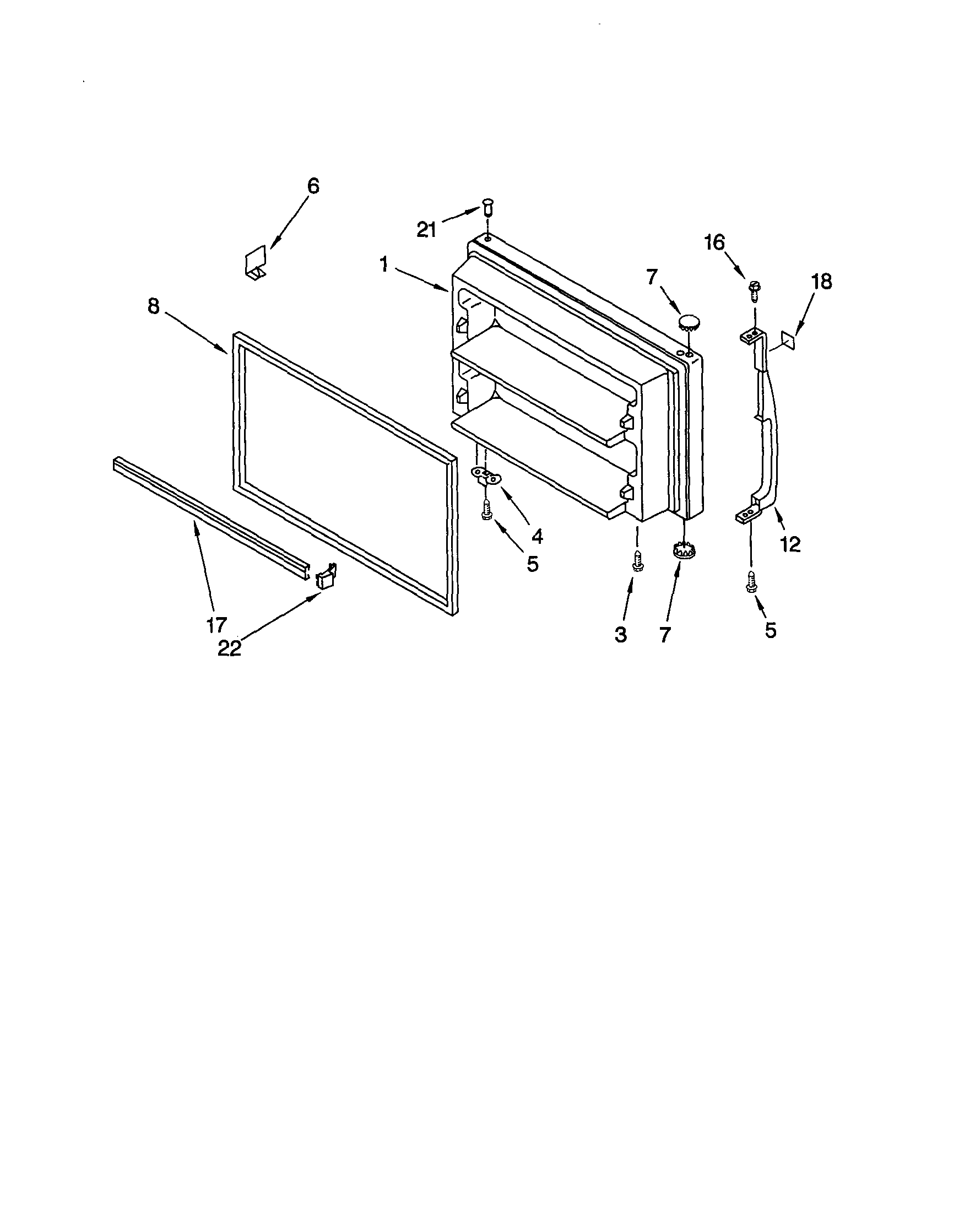 Kenmore 10679902990 freezer door diagram