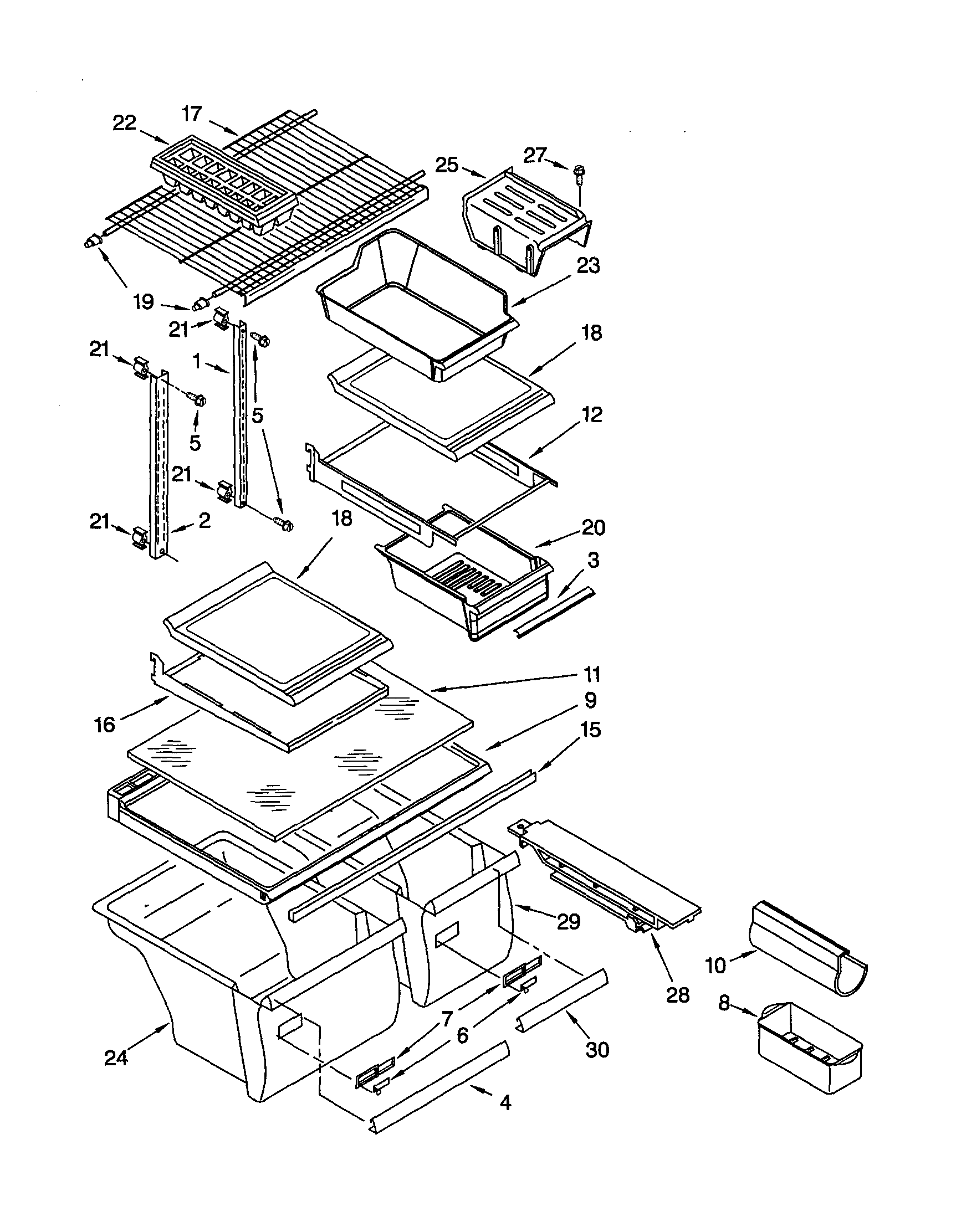 Kenmore 10679902990 shelf diagram