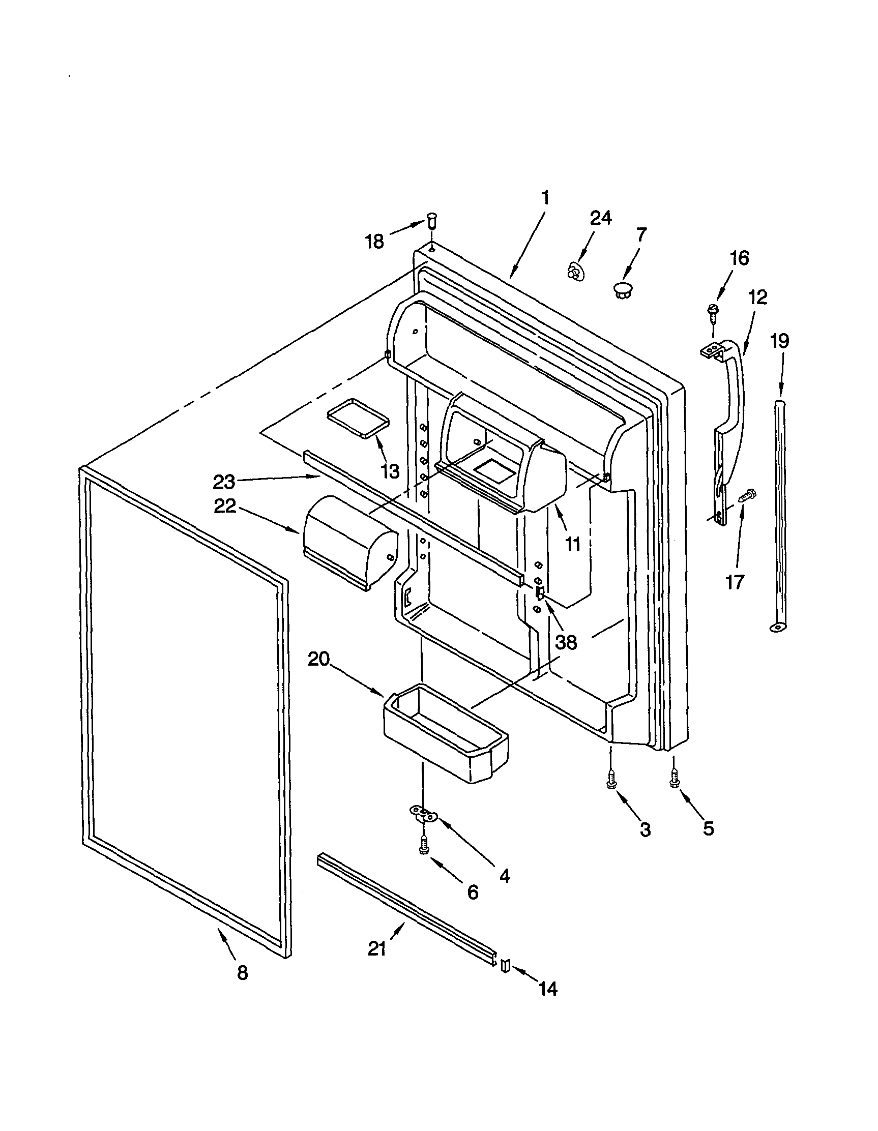Kenmore 10679902990 refrigerator door diagram