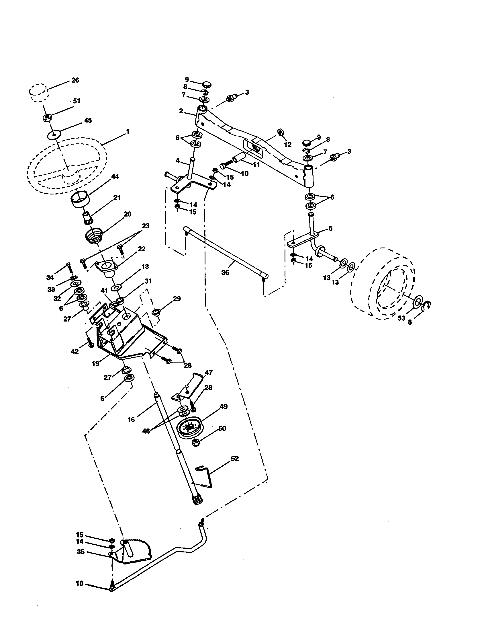 Craftsman 917277480 steering assembly diagram