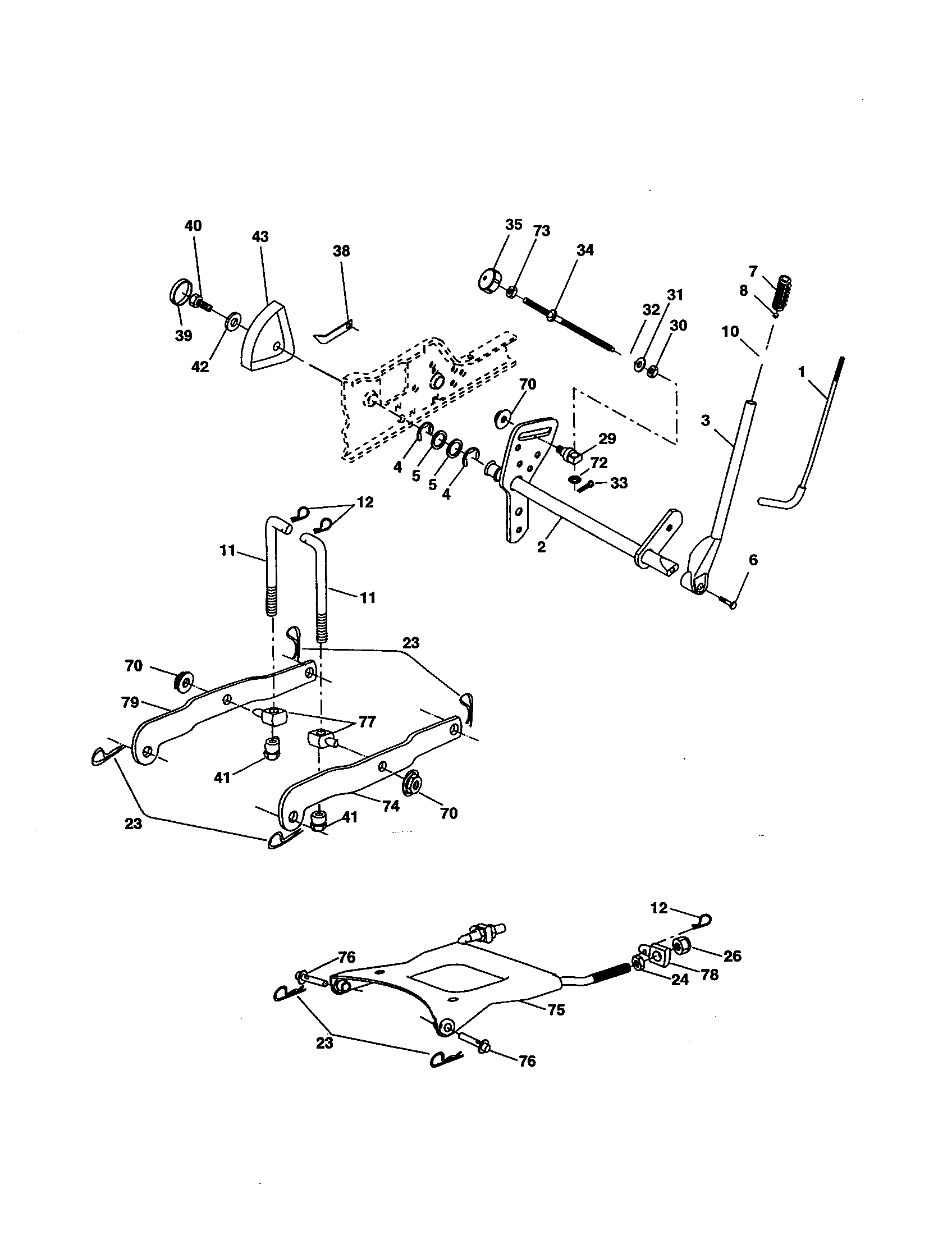 Craftsman 917277480 mower lift diagram