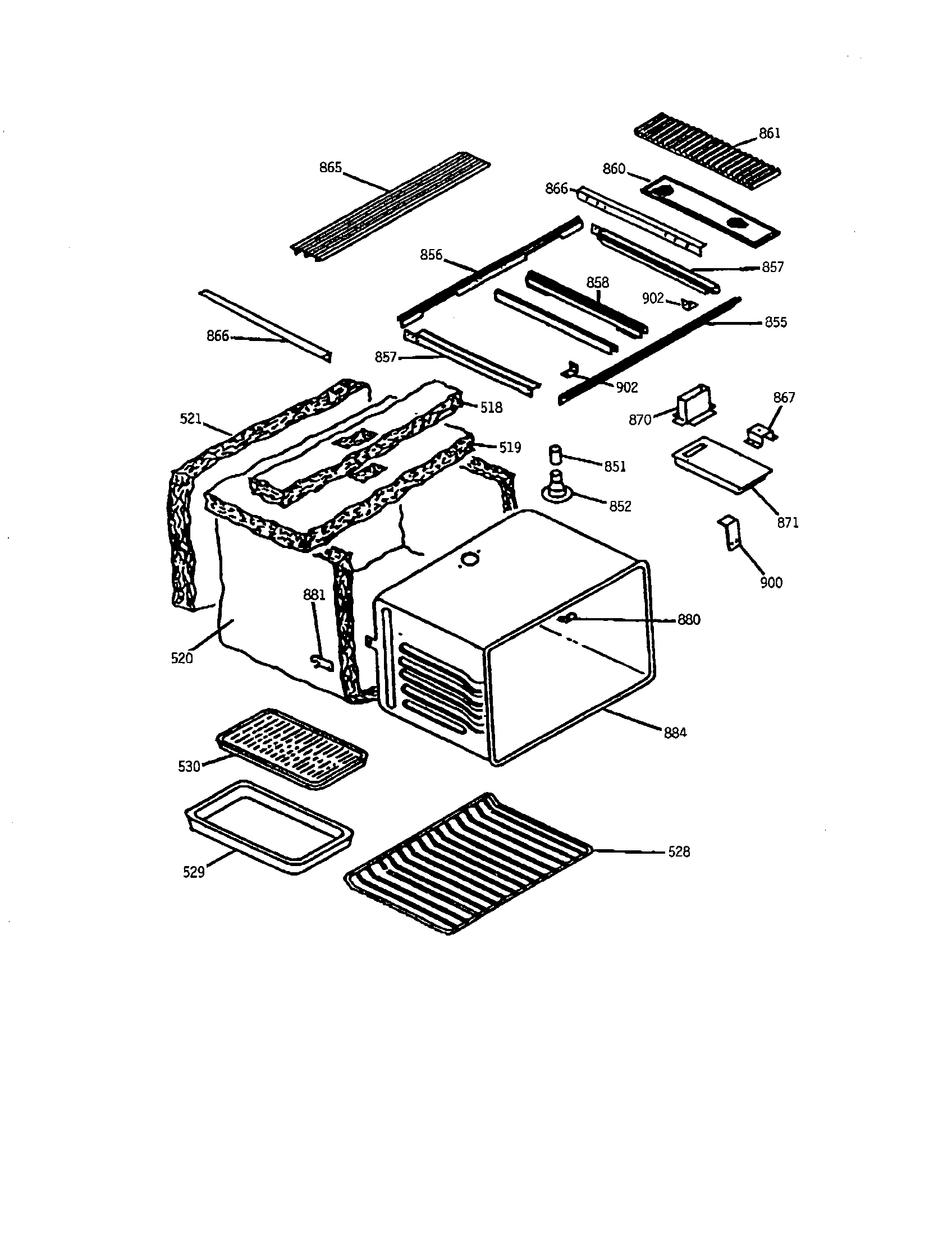 GE JSP69BVBB main top / oven diagram