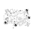 Craftsman 917388550 engine/housing/wheels/handle/bag diagram