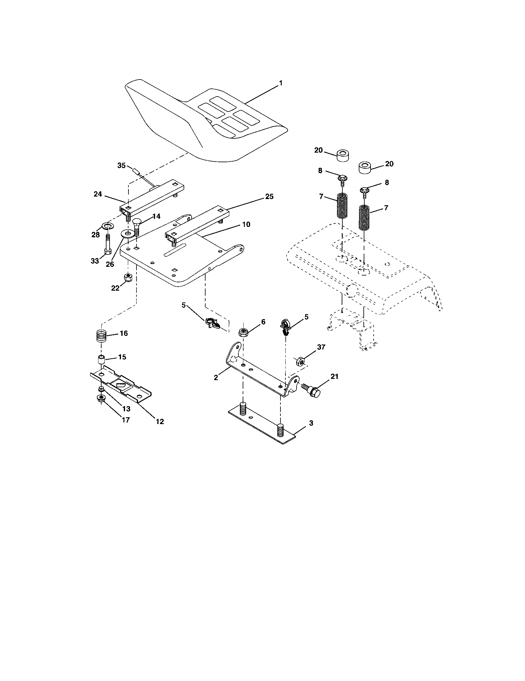 Craftsman 917276120 seat assembly diagram