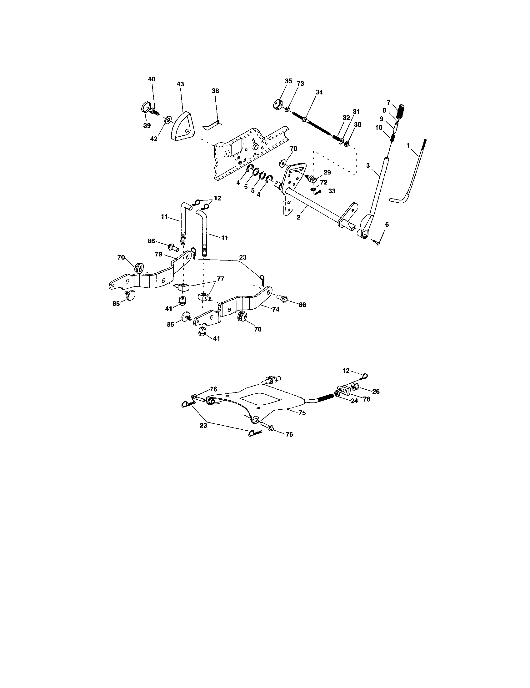 Craftsman 917276120 lift assembly diagram