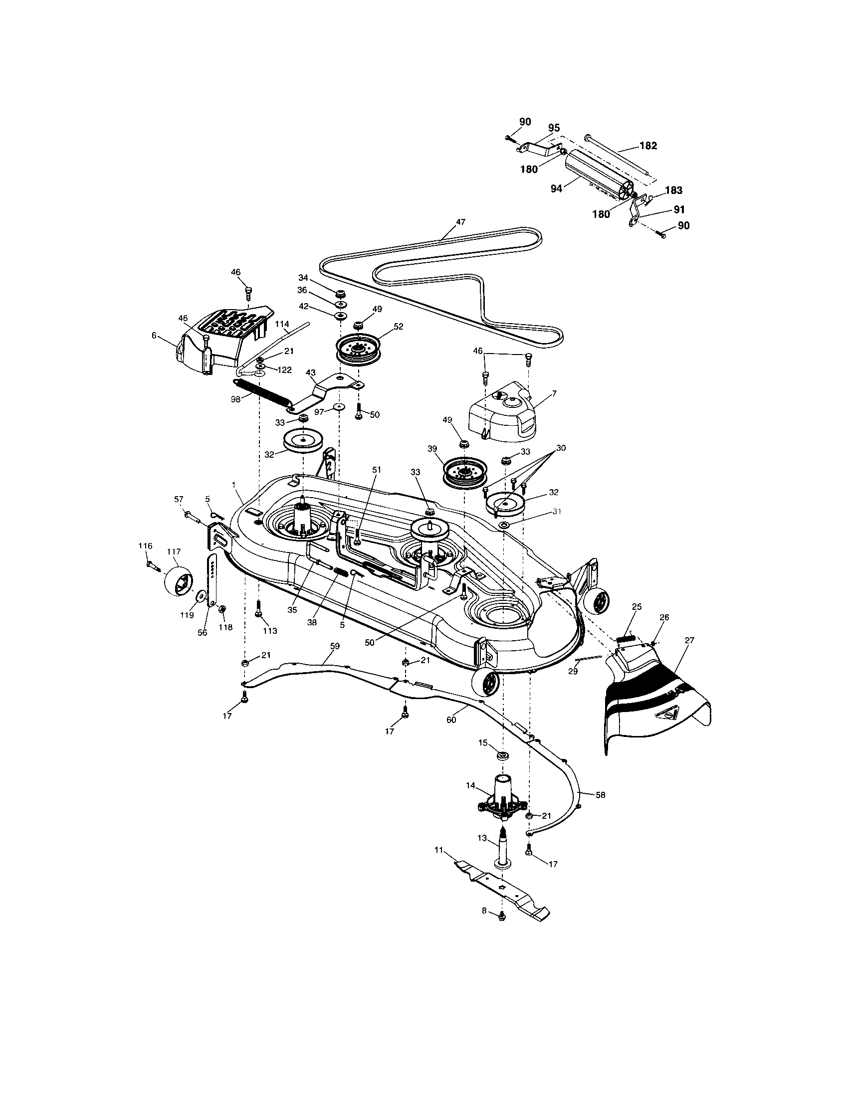 Craftsman 917276120 mower deck diagram