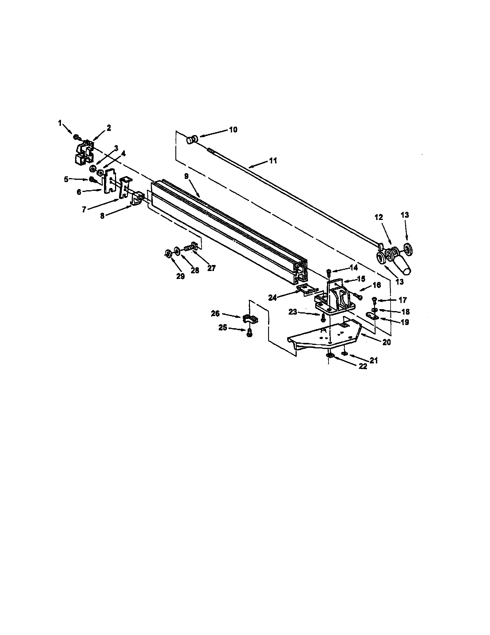 Ryobi TS24120 fence assembly diagram