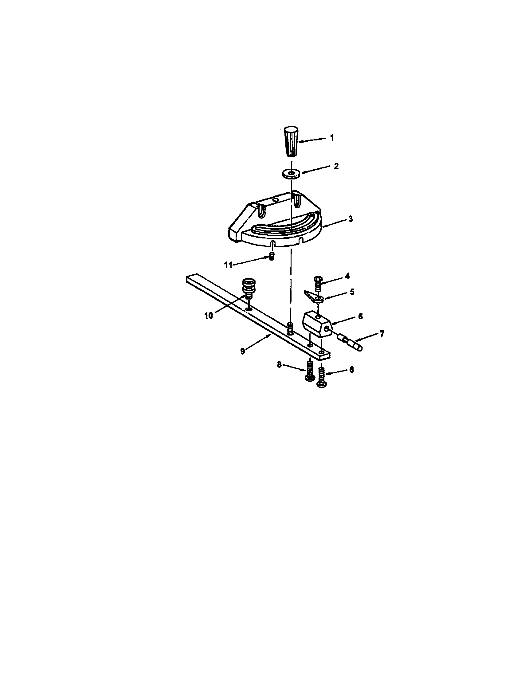 Ryobi TS24120 miter gauge assembly diagram