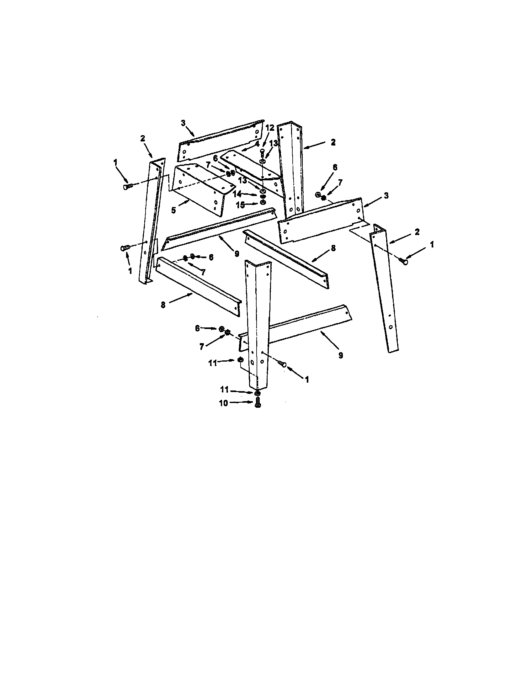 Ryobi TS24120 leg set diagram