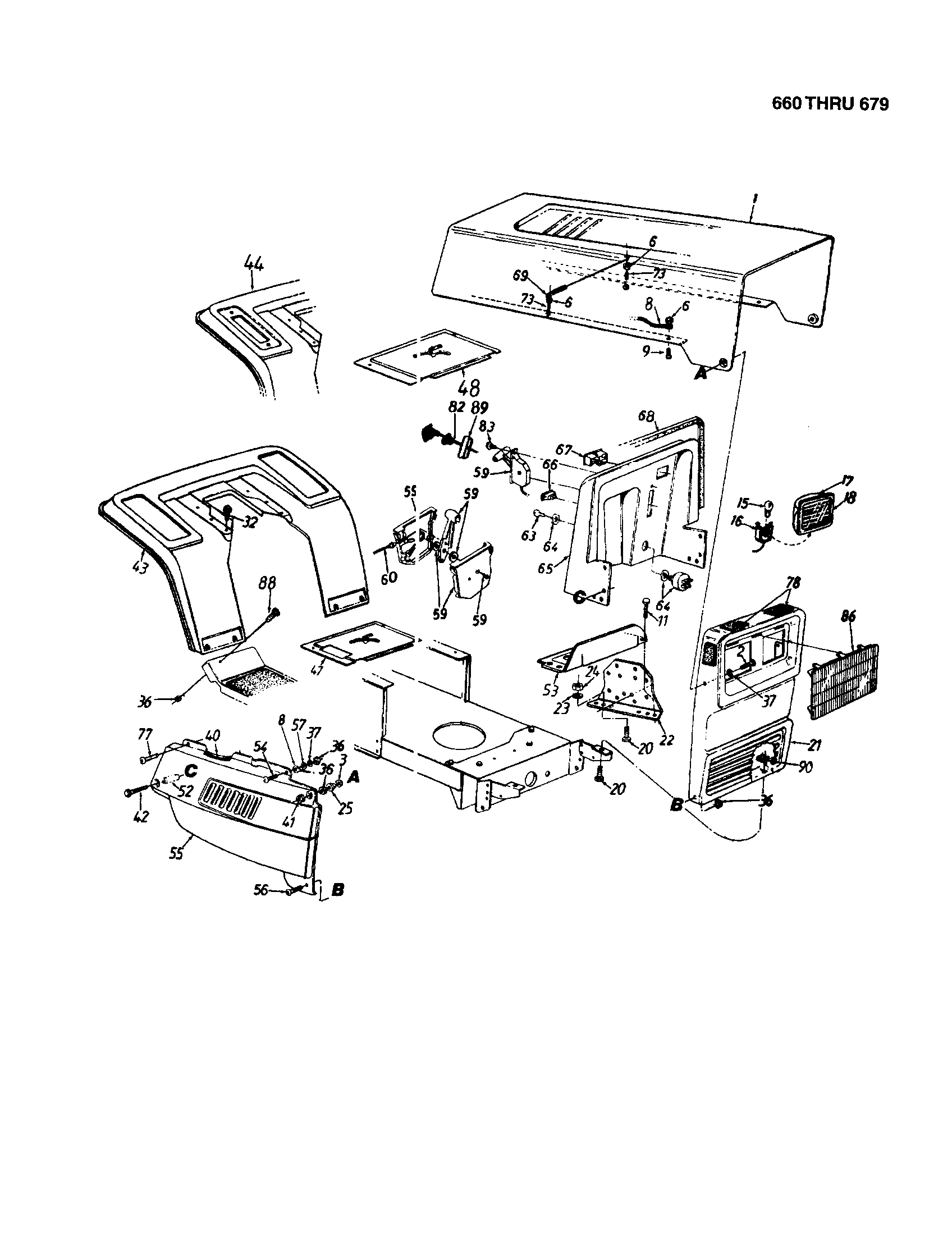 MTD 13AS679G062 hood/grille - style a diagram