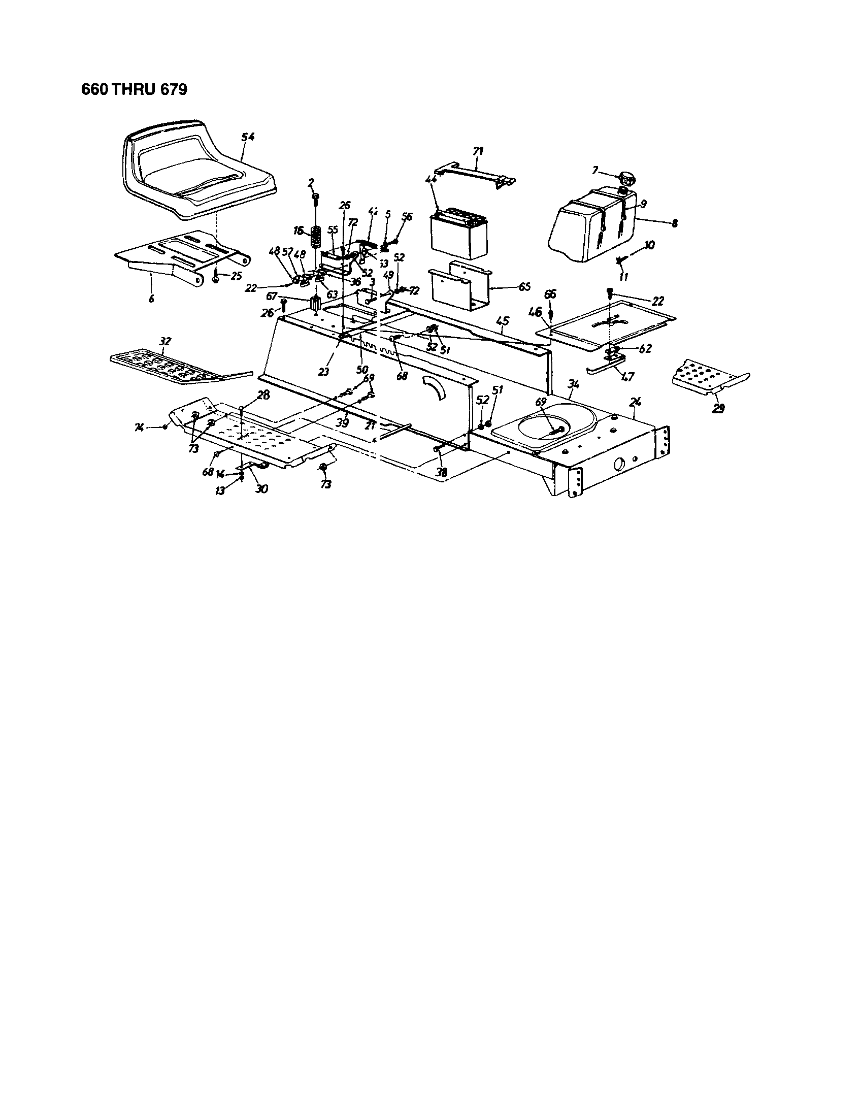 MTD 13AS679G062 seat assembly diagram