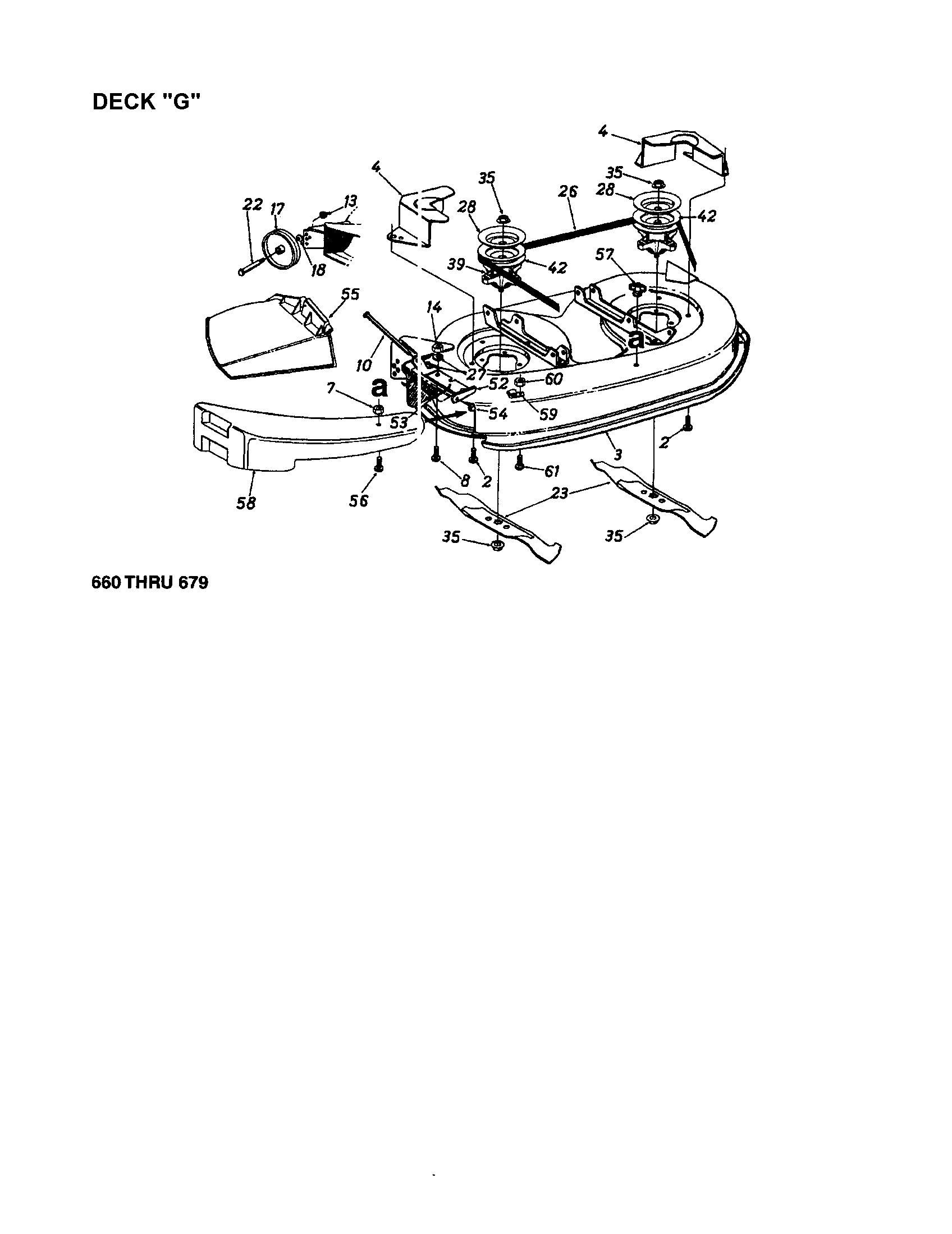 MTD 13AS679G062 deck "g" diagram