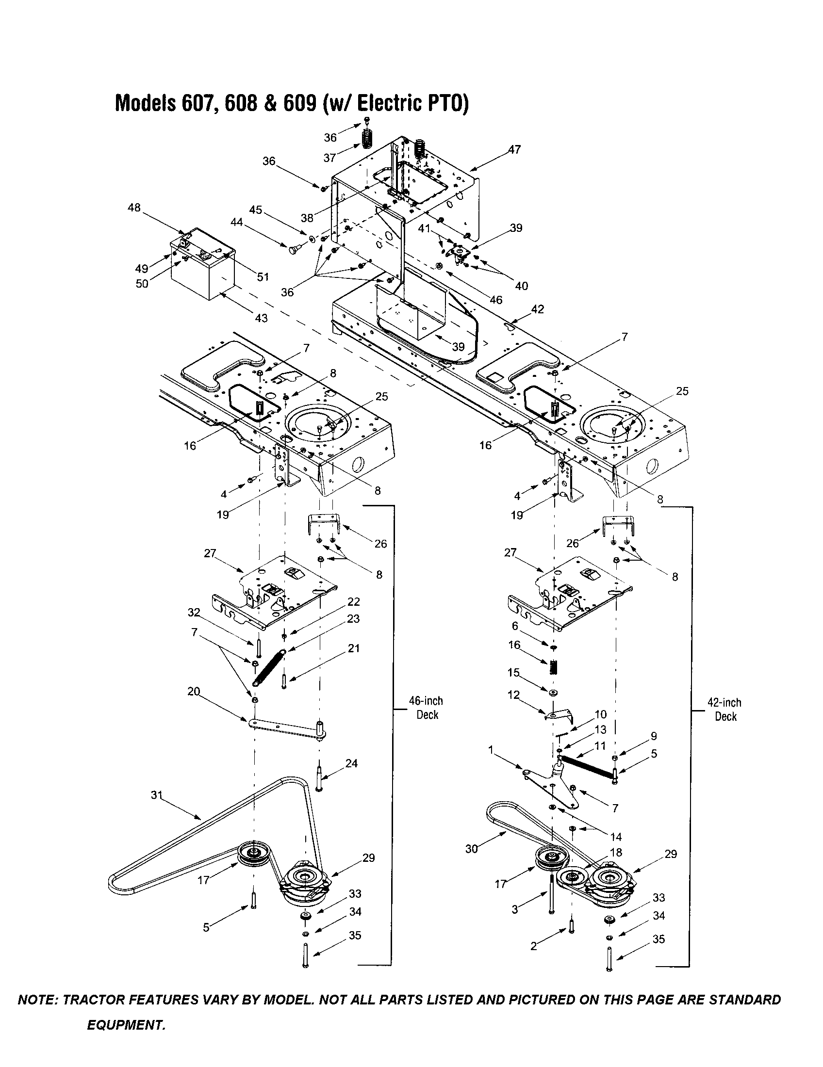 MTD 609 lower frame/frame diagram